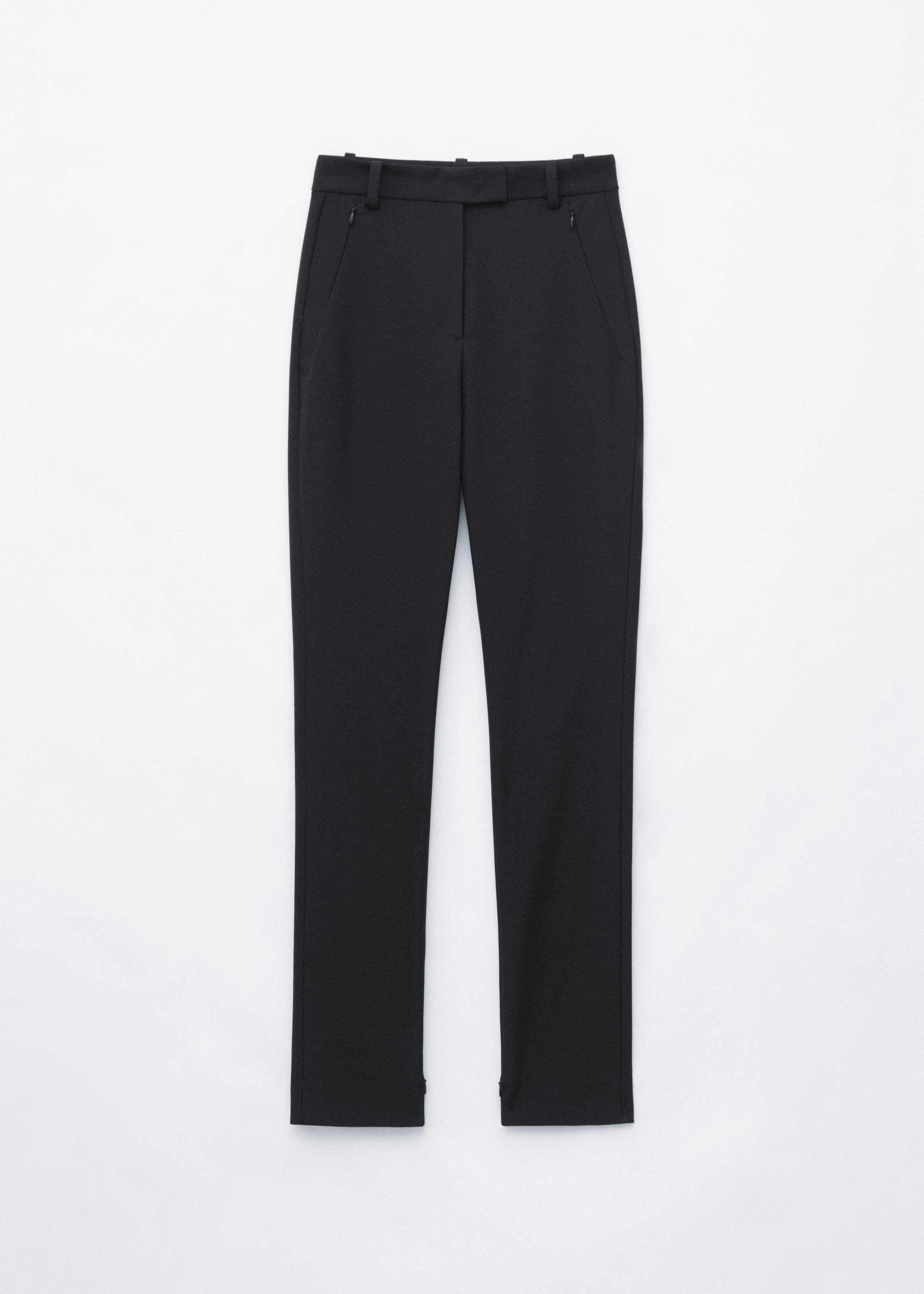 Zip Pocket Tailored Trousers - Black - Lookbook