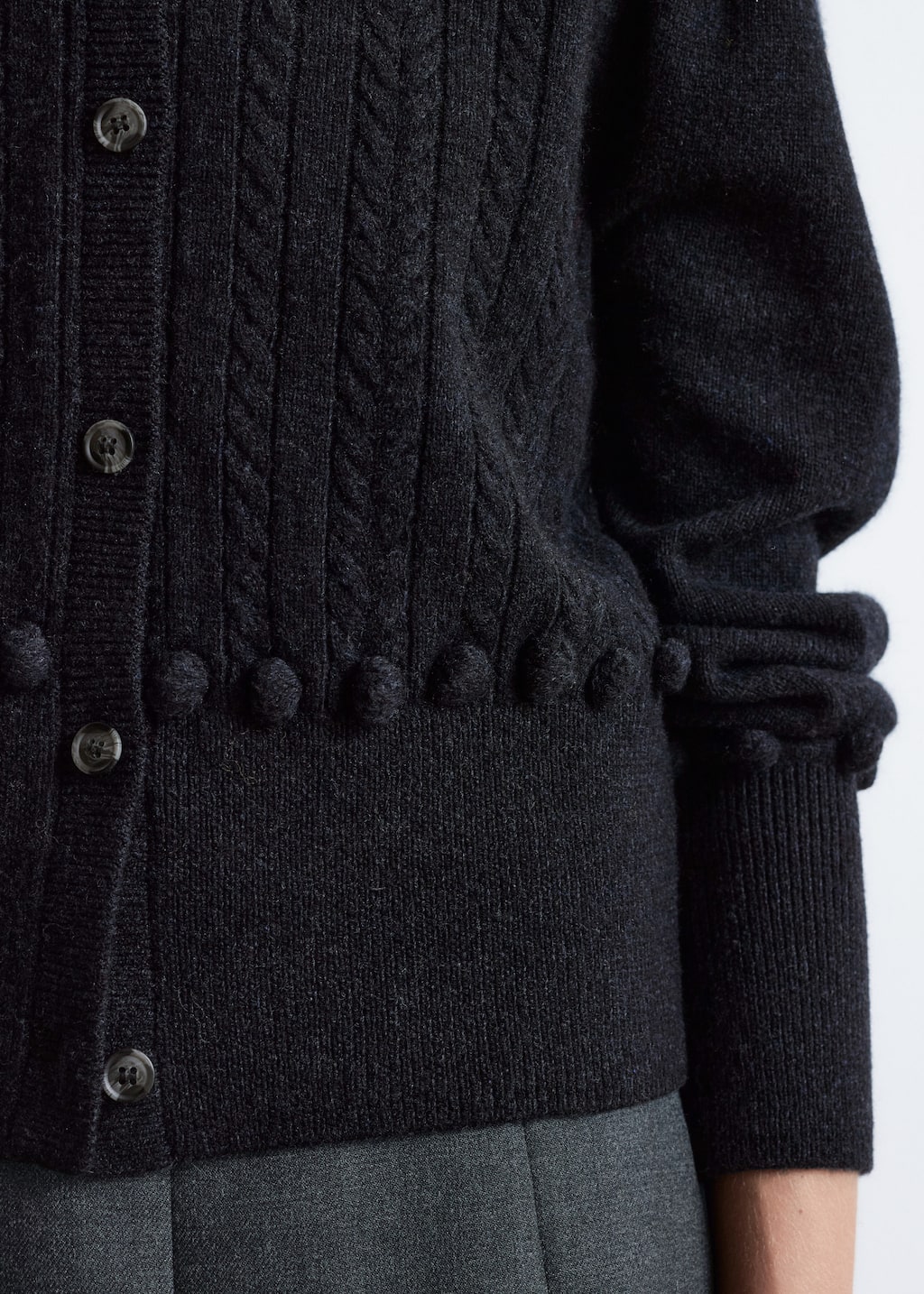 Image of Cable-Knit Wool Cardigan
