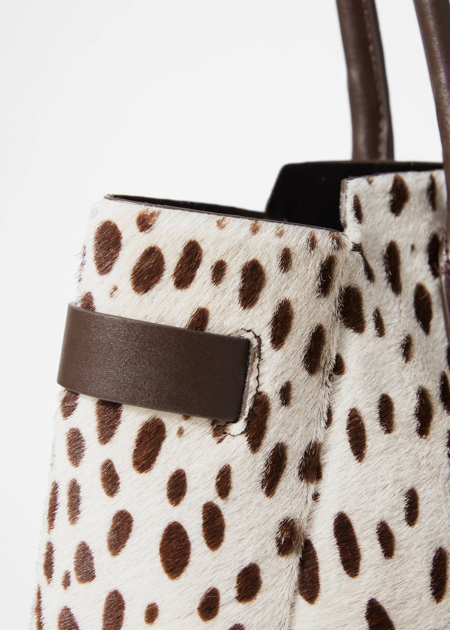 Kožená taška s potlačou zvieracieho vzoru - Krémová s potlačou jeleňa - 5