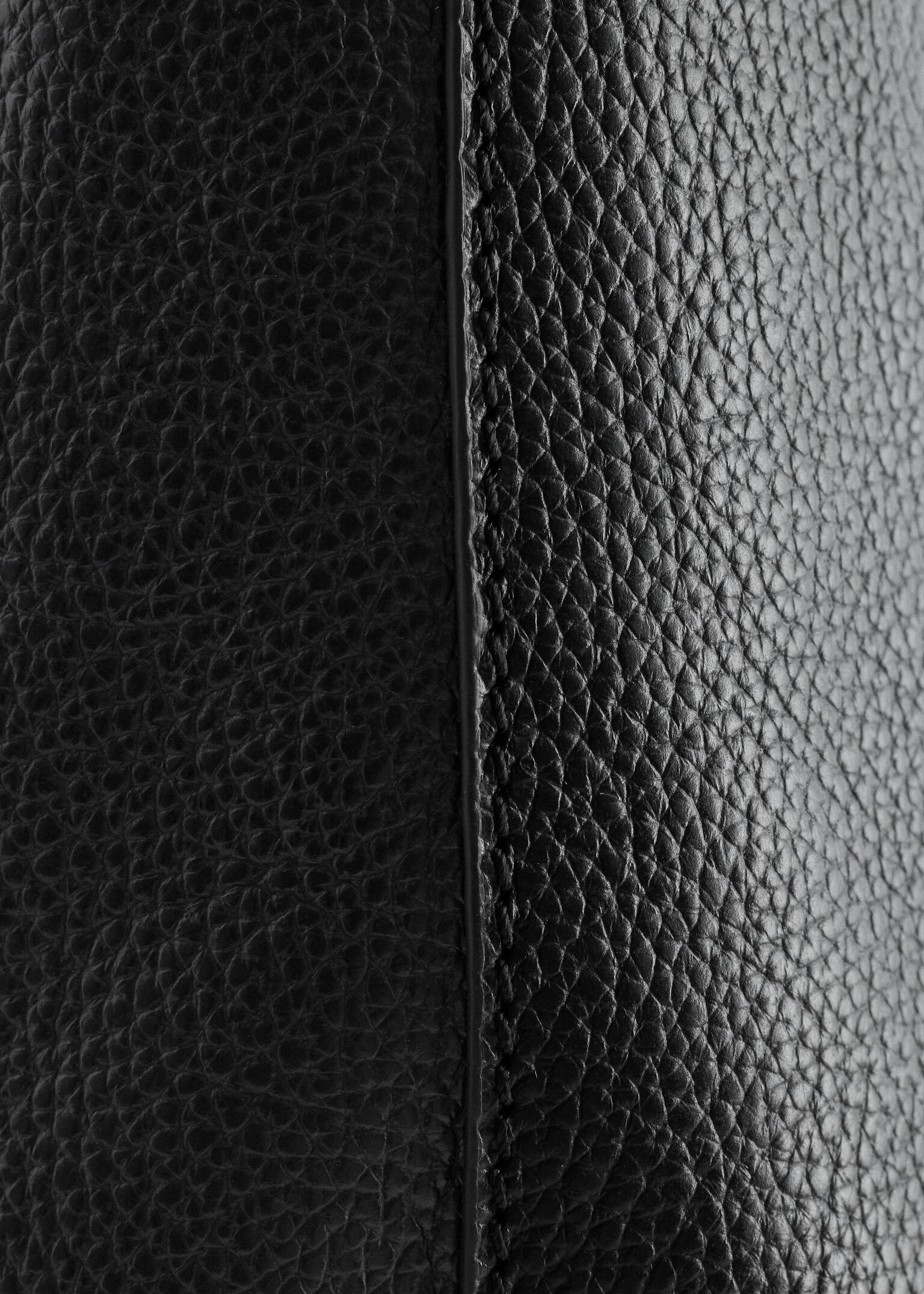 Klasyczna skórzana torba - Czarny/Mahoniowy - 3