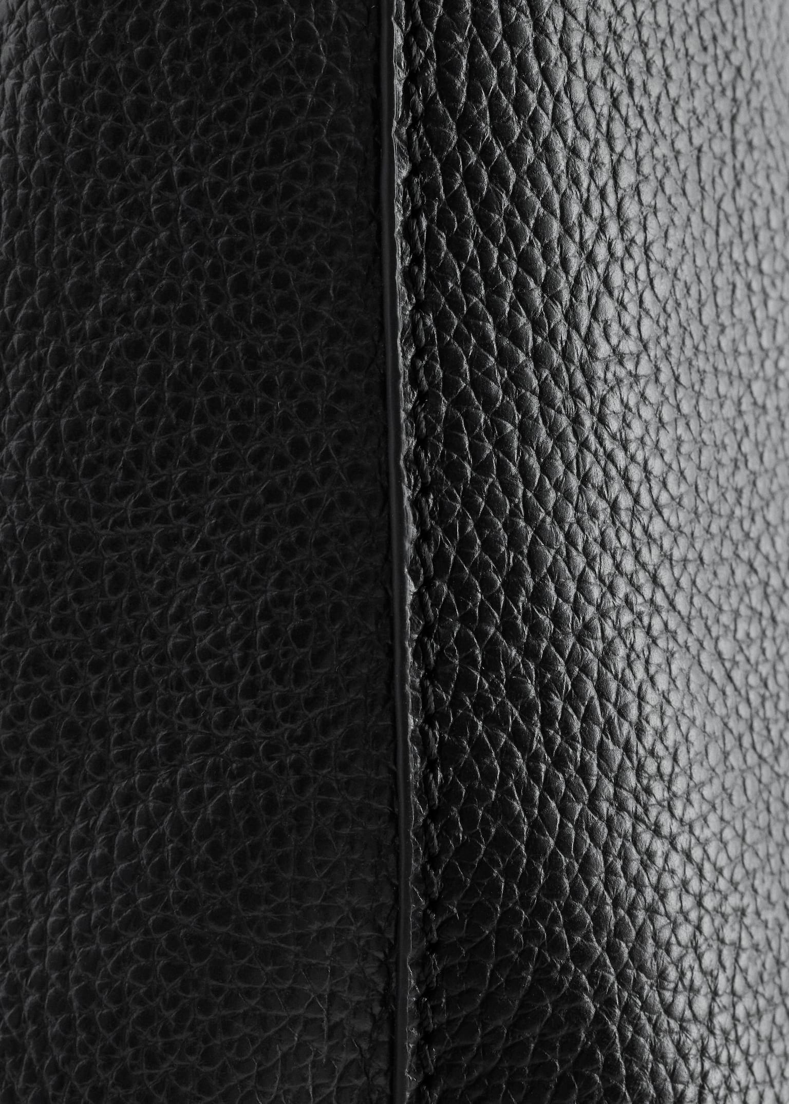 Sac cabas classique en cuir - Noir/Acajou - 4