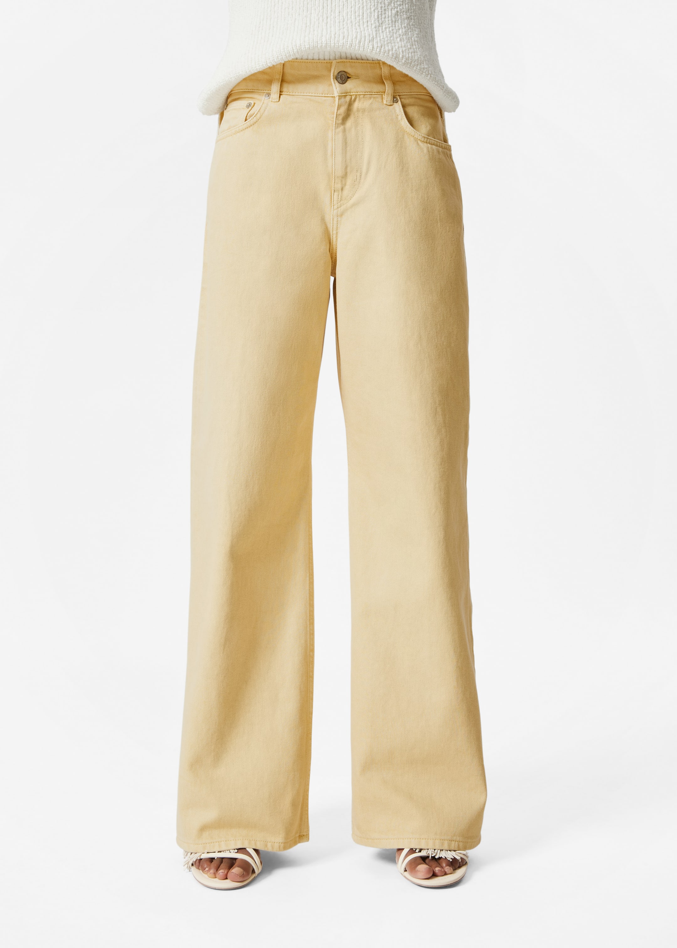 Grotere afbeelding bekijken: Relaxed Wide-Leg Jeans - Lichtgeel - DAMES | H&M BE 2