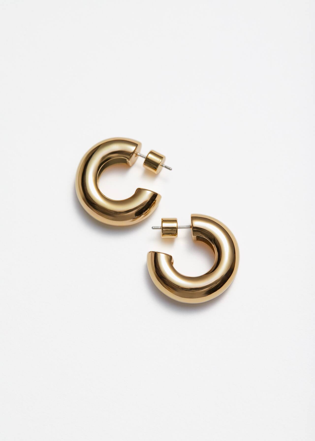 Boucles D'oreilles Cœur Dorées En Acier Inoxydable Pour Femme - Créoles élégantes Et Hypoallergéniques