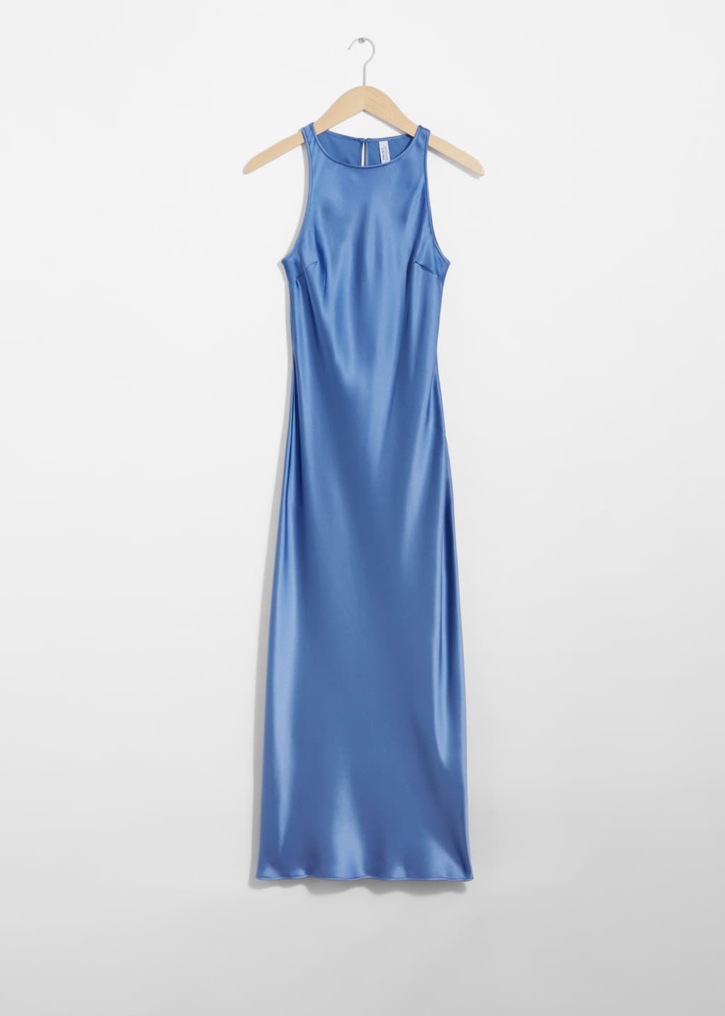 Schmales Midikleid aus Satin - Schwarz - Stillleben