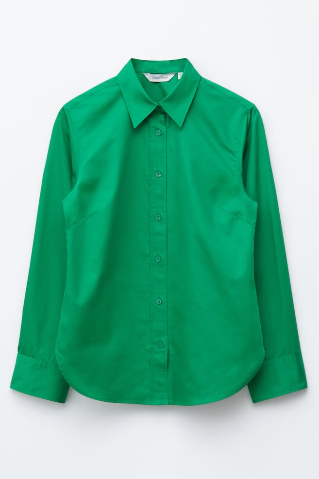 Cotton Shirt - Zelená/Bílá - 1