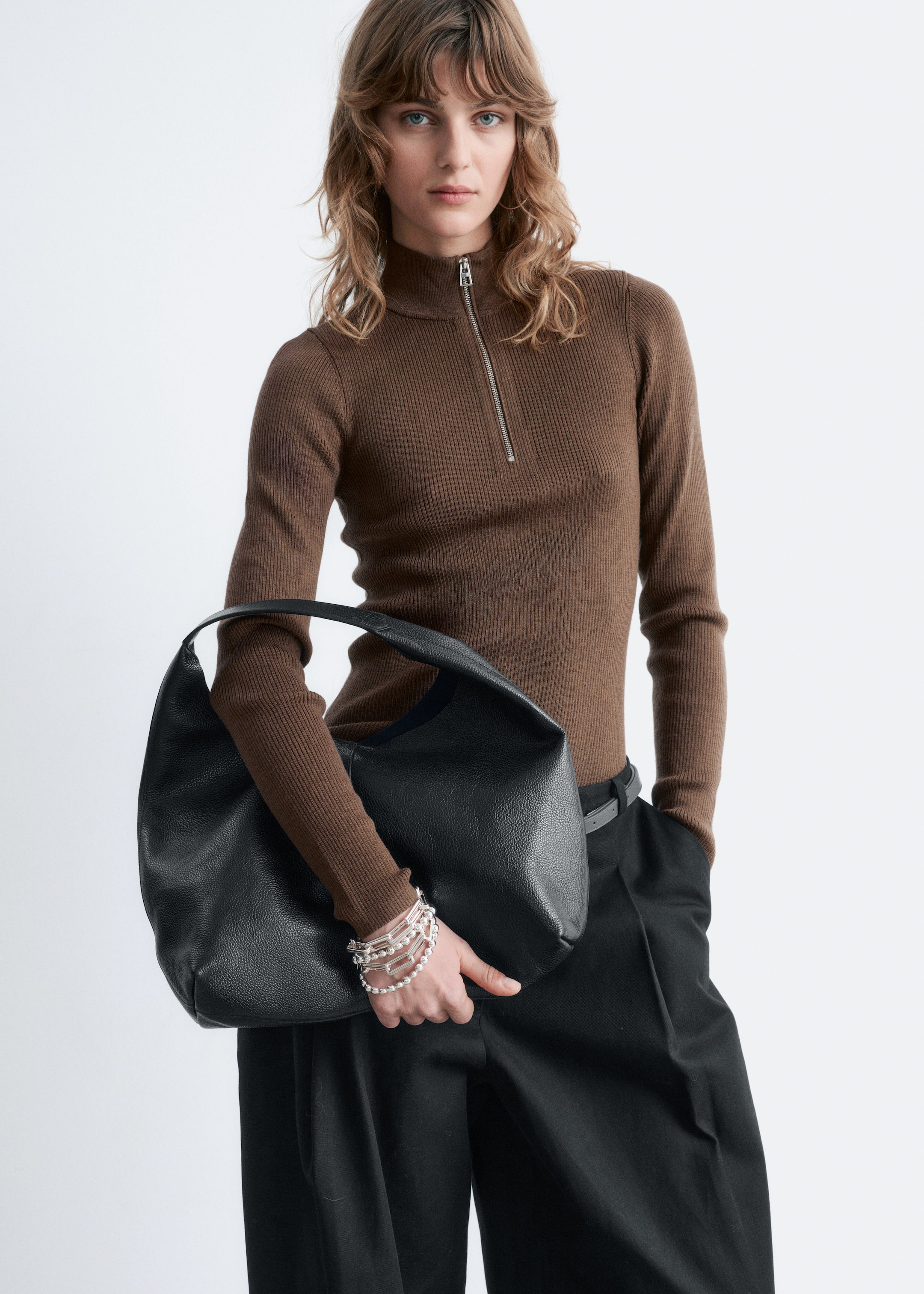 Grösseres Bild ansehen: Klassische Tragetasche aus Leder - Schwarz - DAMEN | H&M CH 1