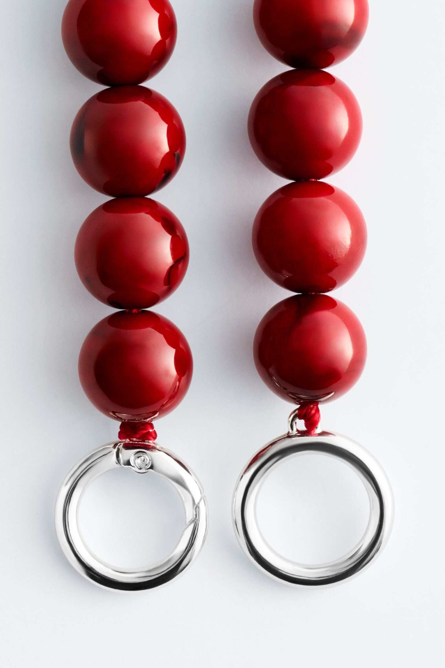 Krátký náhrdelník s kameny - Červená