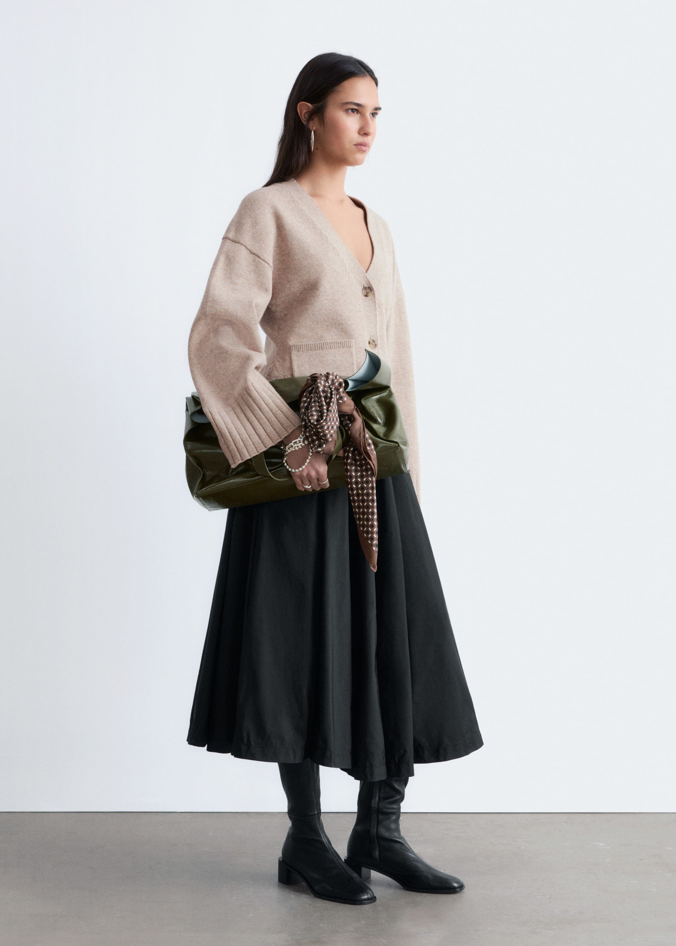 Image of Tapered Knit Cardigan