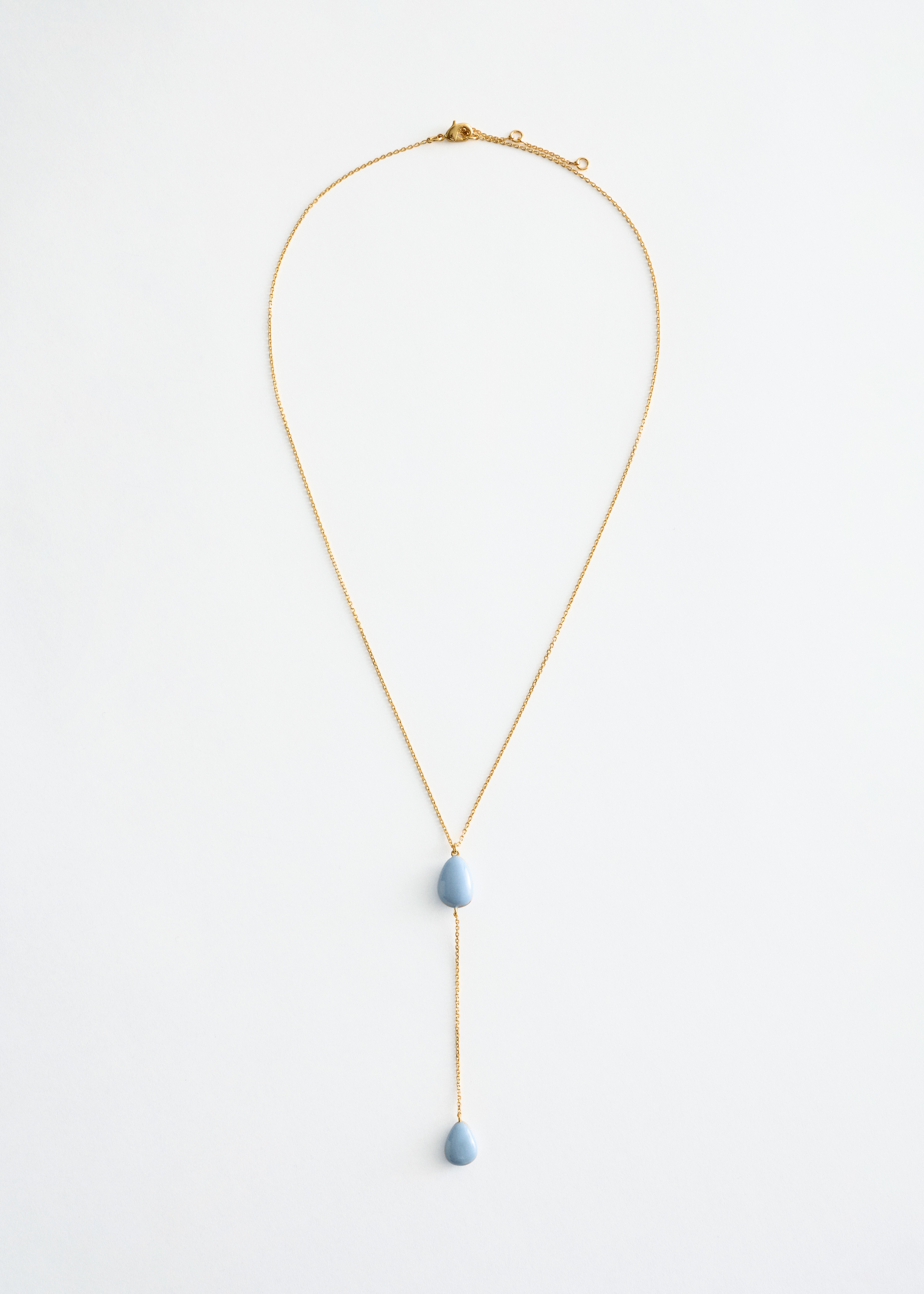 Long Pendant Necklace - Light Blue/Gold/Gold/Silver/Green/Gold