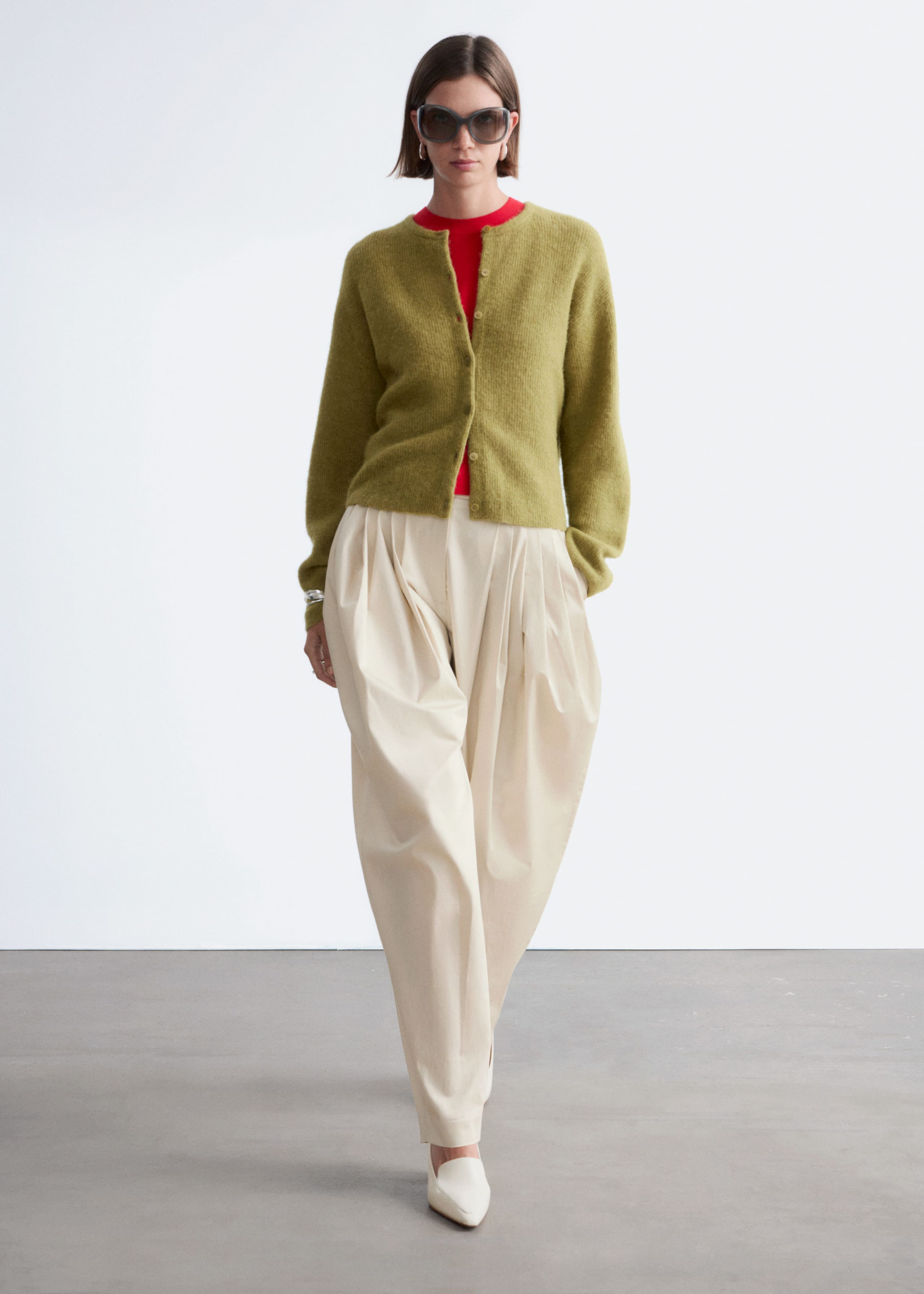 Image of Cárdigan de punto en mezcla de lana de alpaca