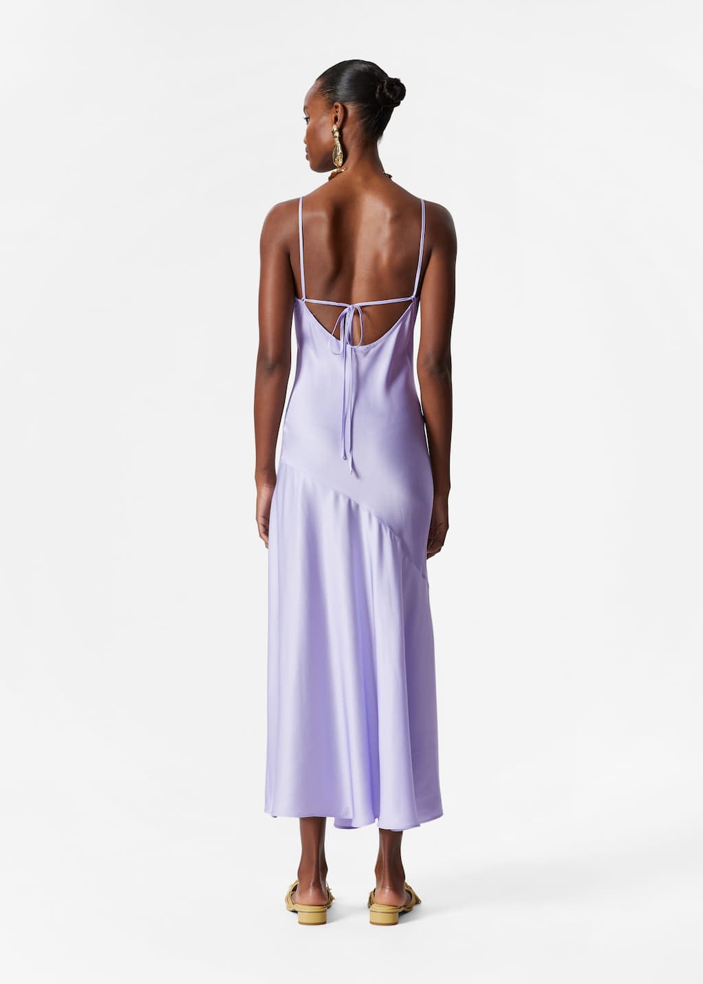 Vestido midi lencero de satén - Estampado de leopardo - Lookbook