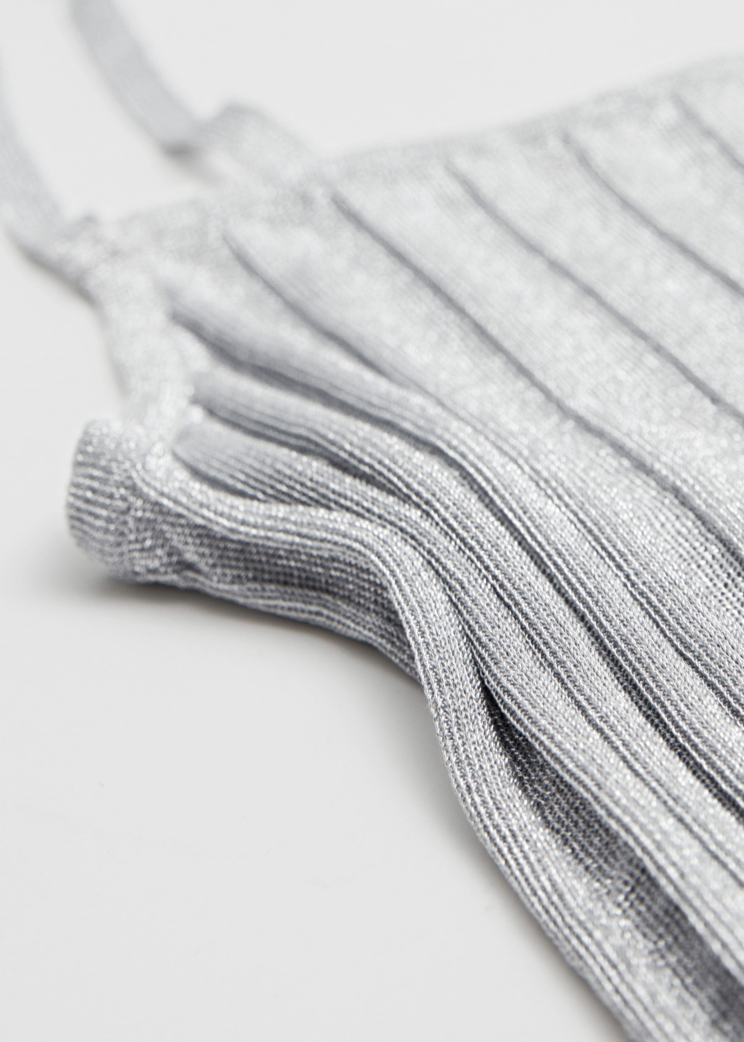 Fitted Metallic Ribbed Tank Top - {{variantName}} - Descriptive Detail