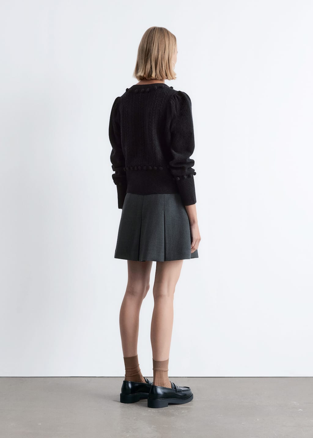 Image of Cable-Knit Wool Cardigan