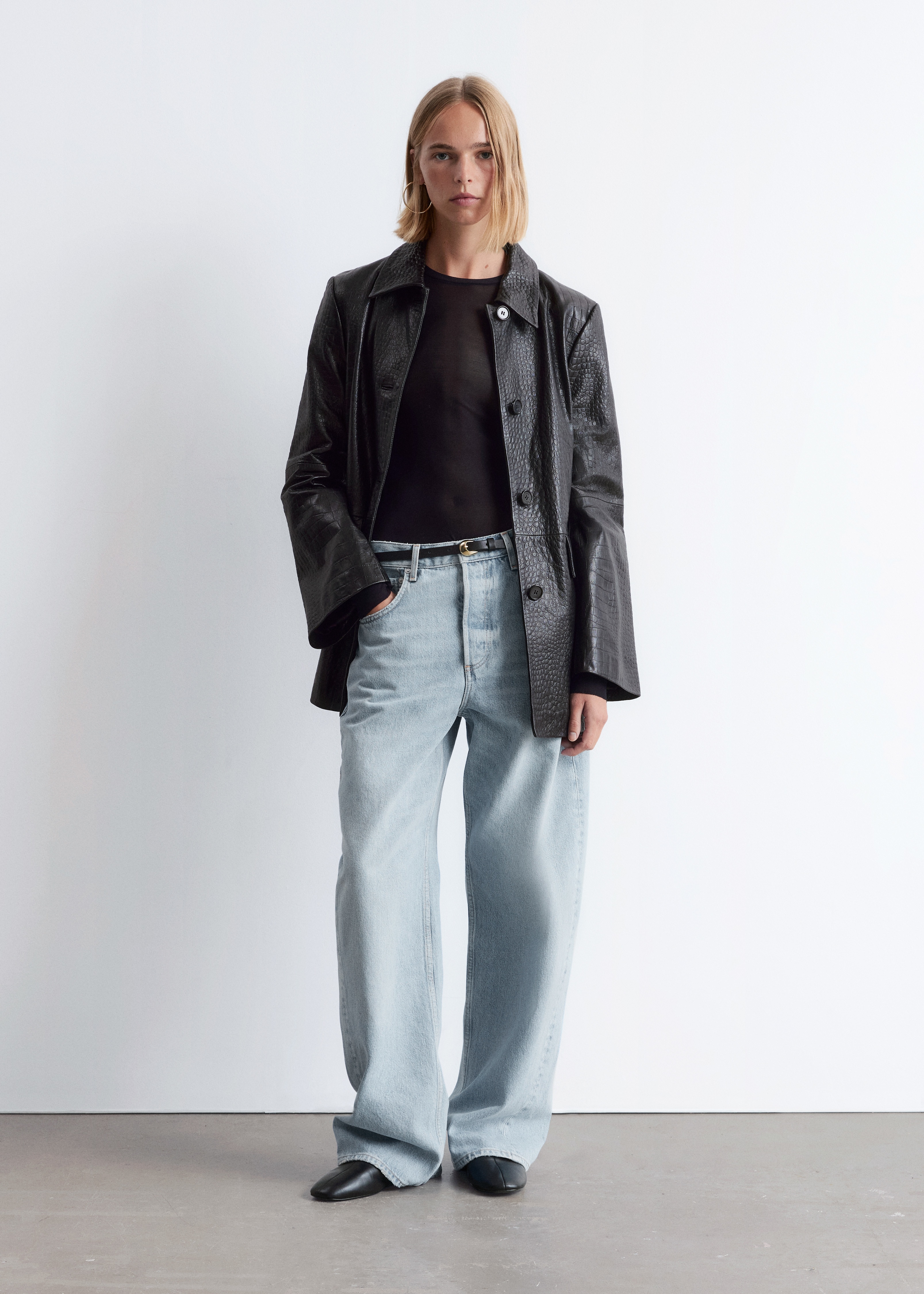 Jean barrel - Bleu clair/Bleu foncé/Noir/Marron foncé