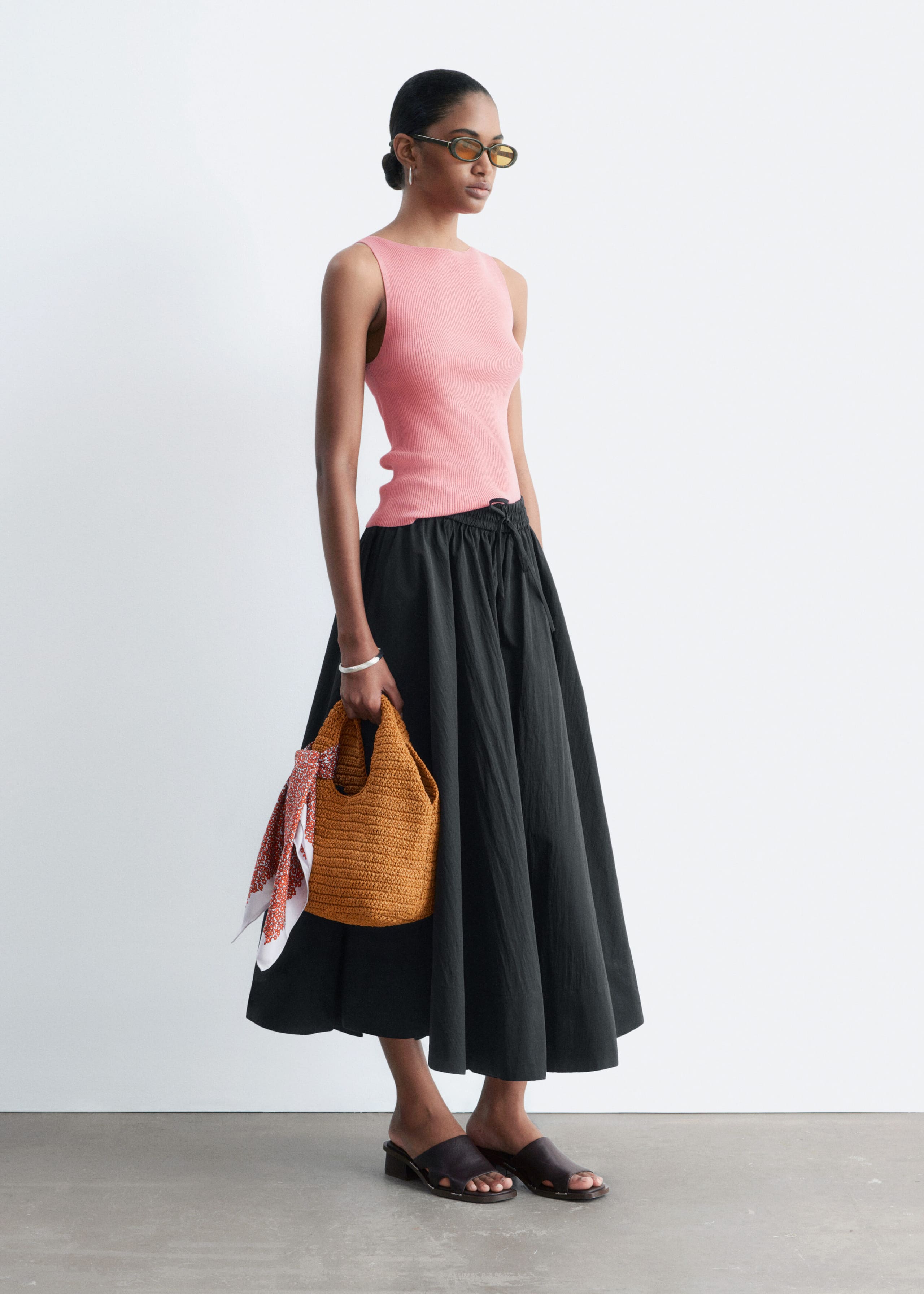 Image of Rynkad a-linjeskuren maxikjol