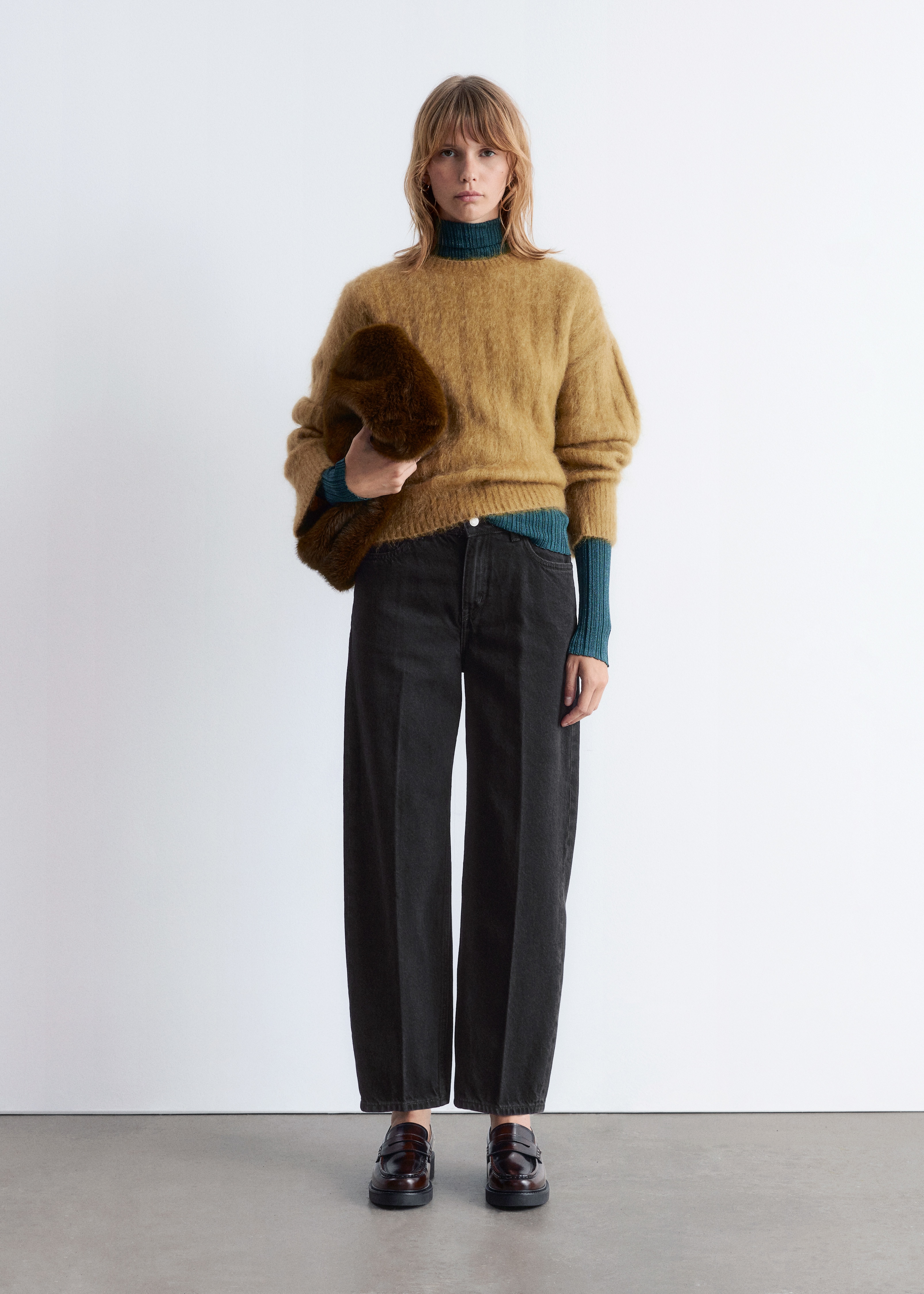 Szűkített farmer - Fekete/Közép kék/Világoskék