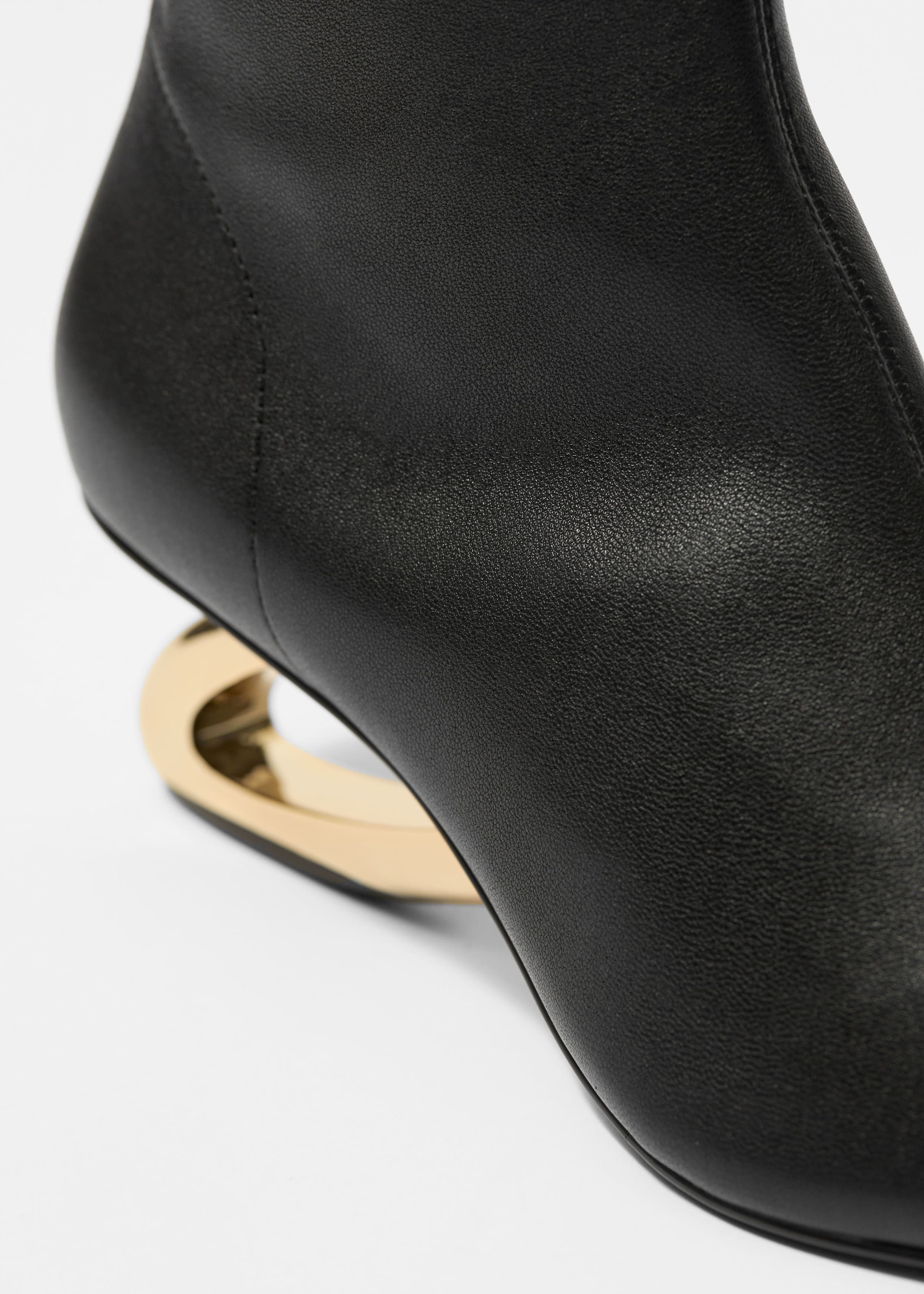 Sculptural Heel Ankle Boots - {{variantName}} - Descriptive Detail