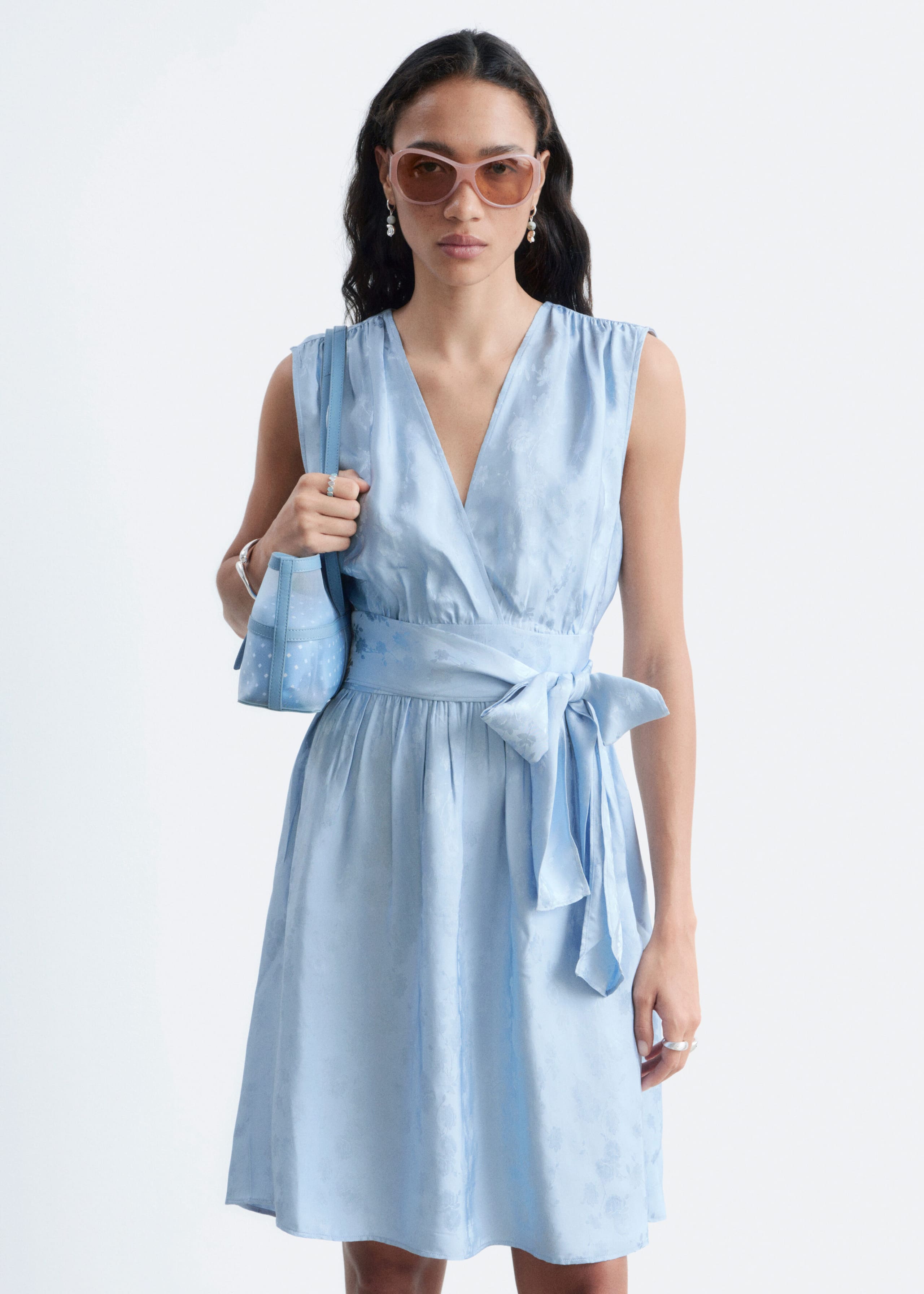 Jacquard Mini Dress - Hellblau - Lookbook