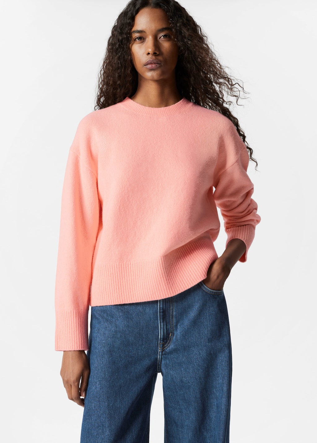 Pull décontracté en maille - Bleu marine - Lookbook