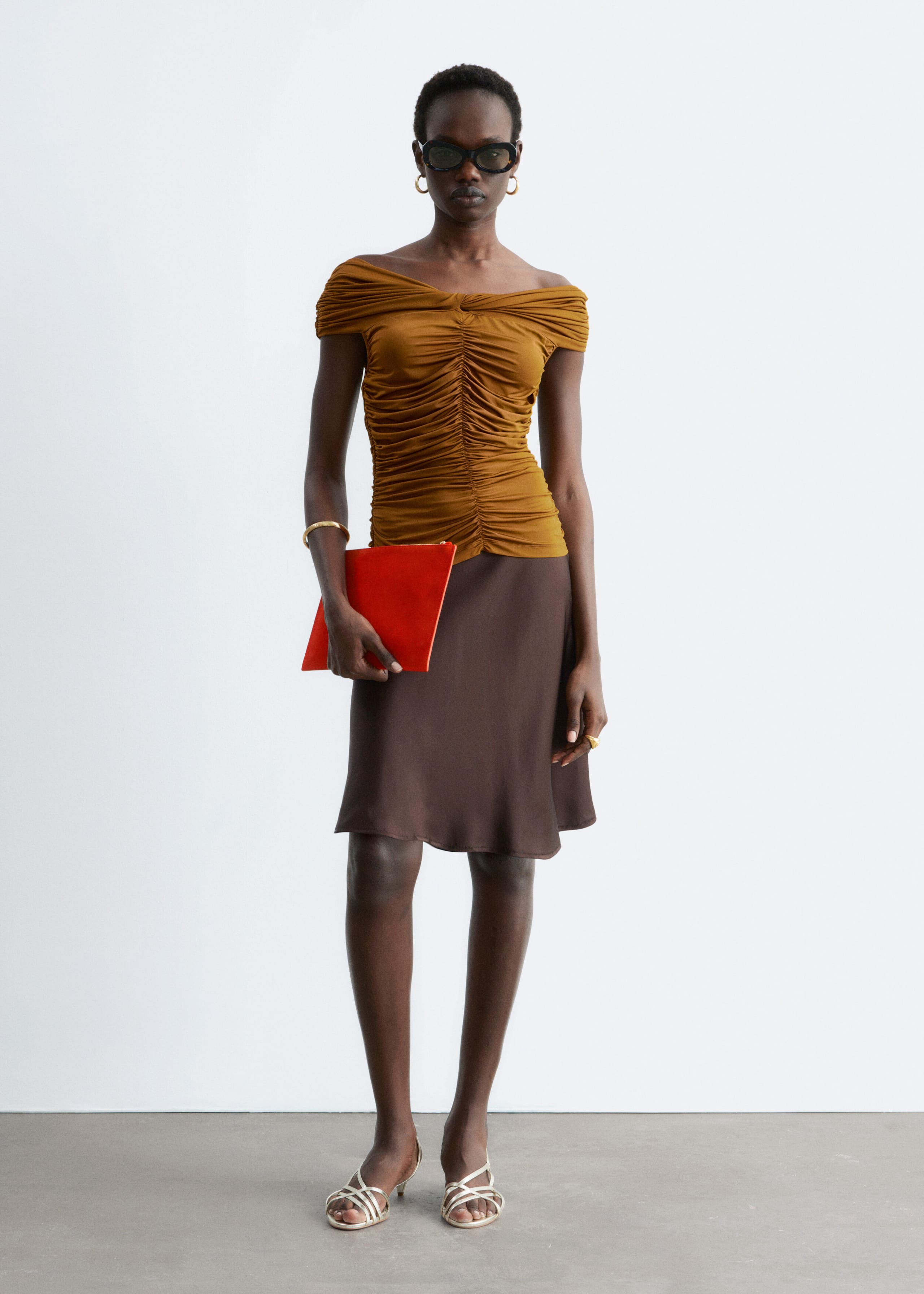 Image of Ruched Jersey Top