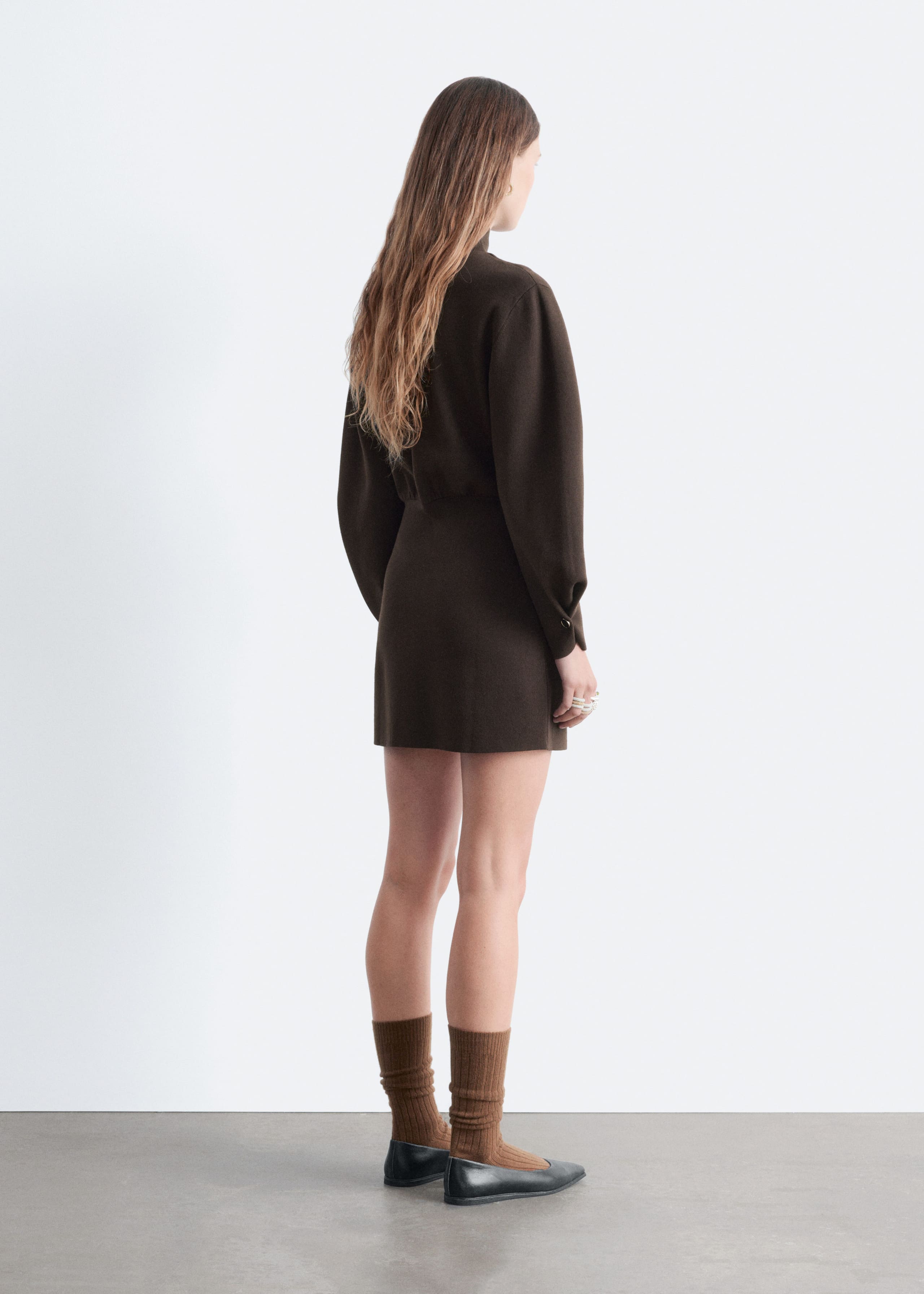 Image of Knitted Mock-Neck Mini Dress