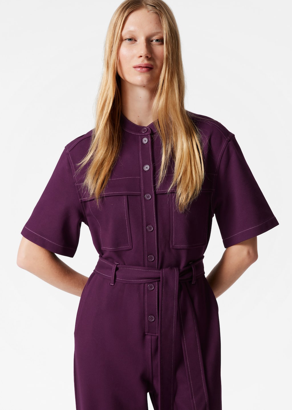 Image of Kurzärmliger Utility-Jumpsuit