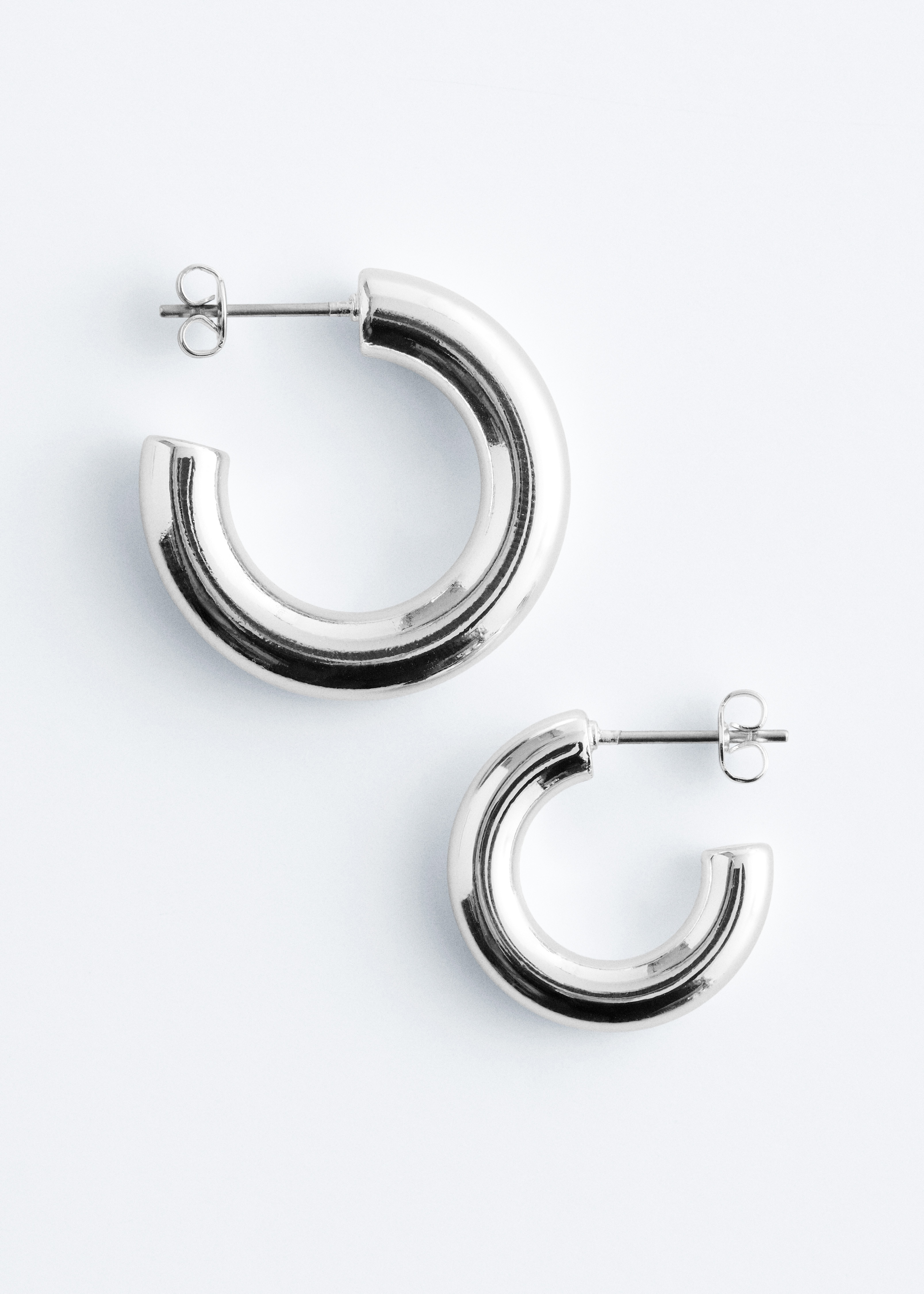 Chunky Hoop Earrings Set - Silver/Gold