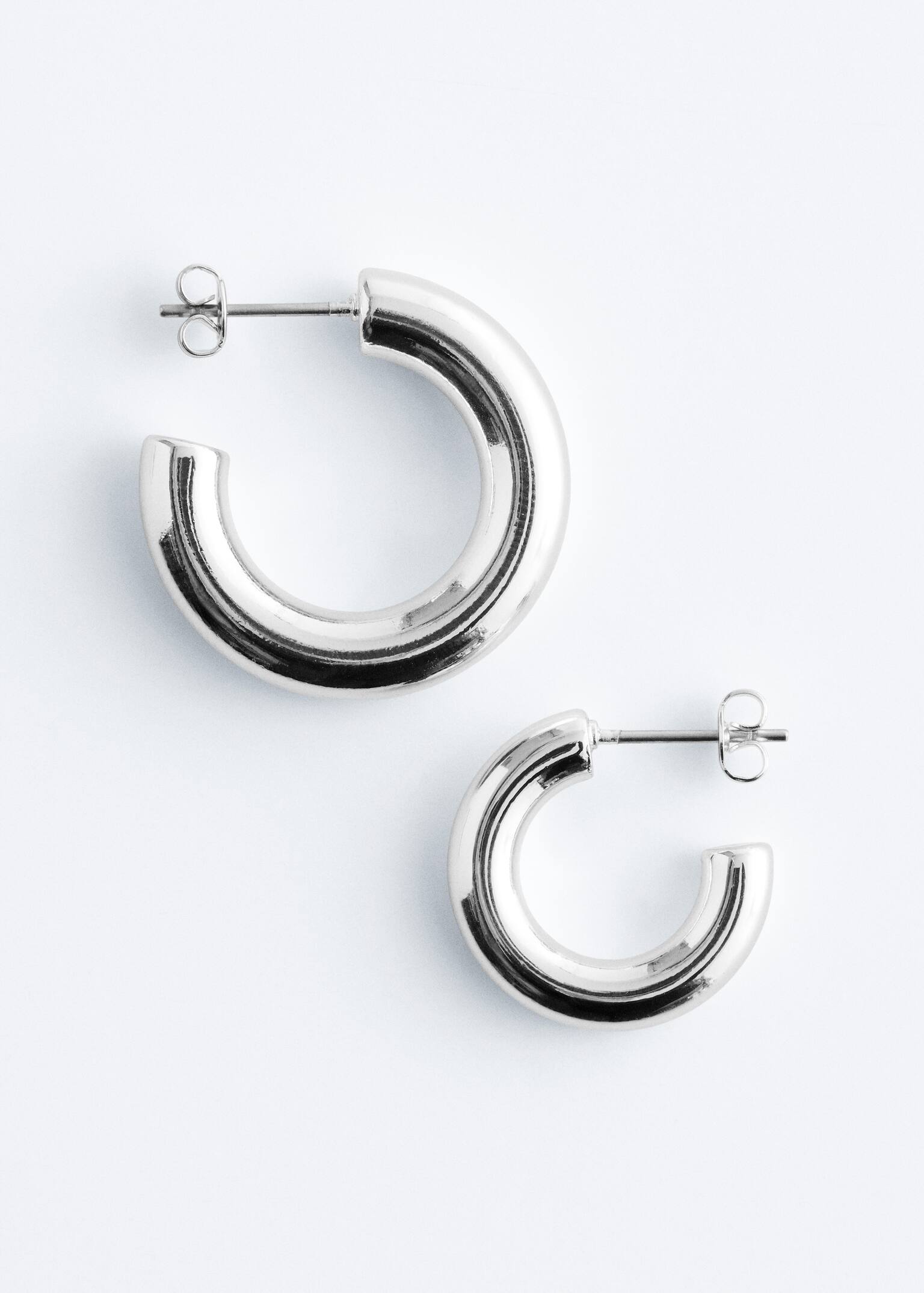 Chunky Hoop Earrings Set - Silver/Gold - 2