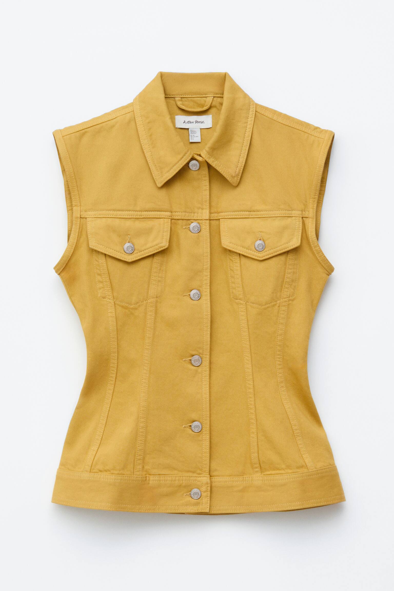 Gilet in denim aderente - Giallo