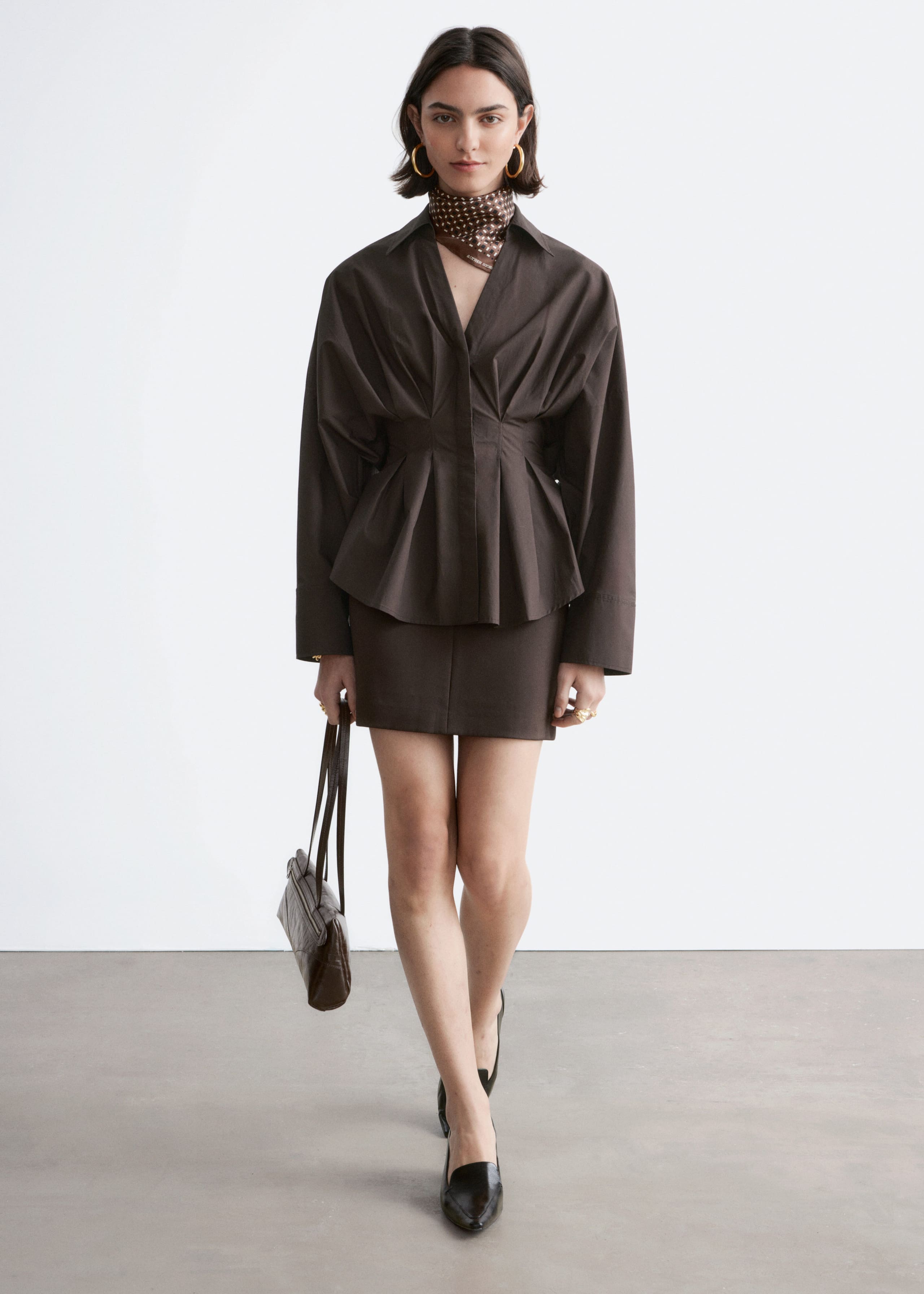 Fitted-Waist Cotton Shirt - White - Lookbook