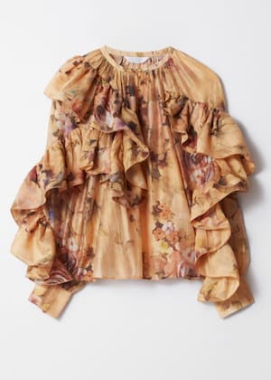 Motif floral beige