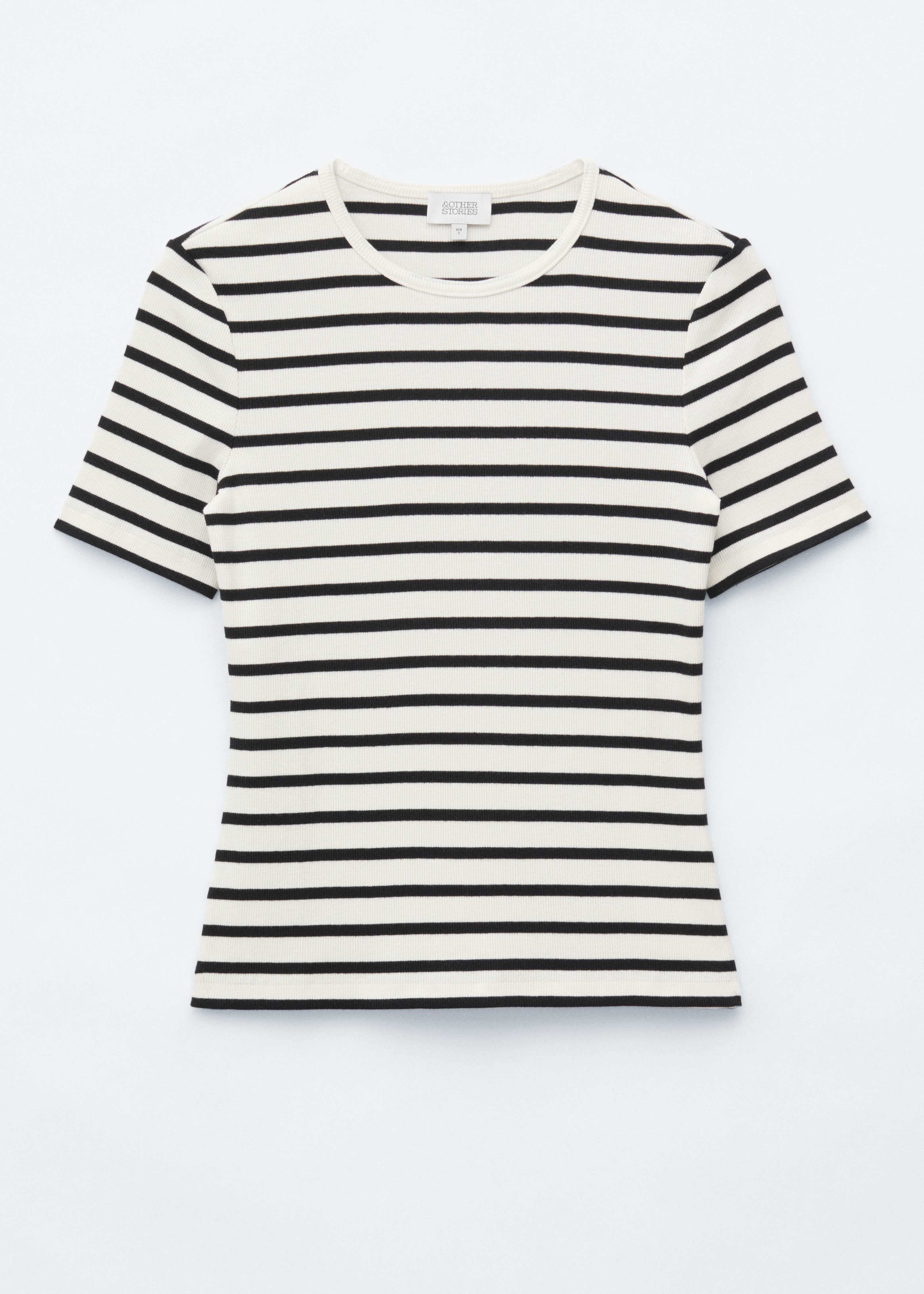 Geribbeld T-shirt - Wit/gestreept/Zwart/Donkerrood/Lichtgeel/Grijs gemêleerd/Wit/Bruin/strepen/Donkerbruin