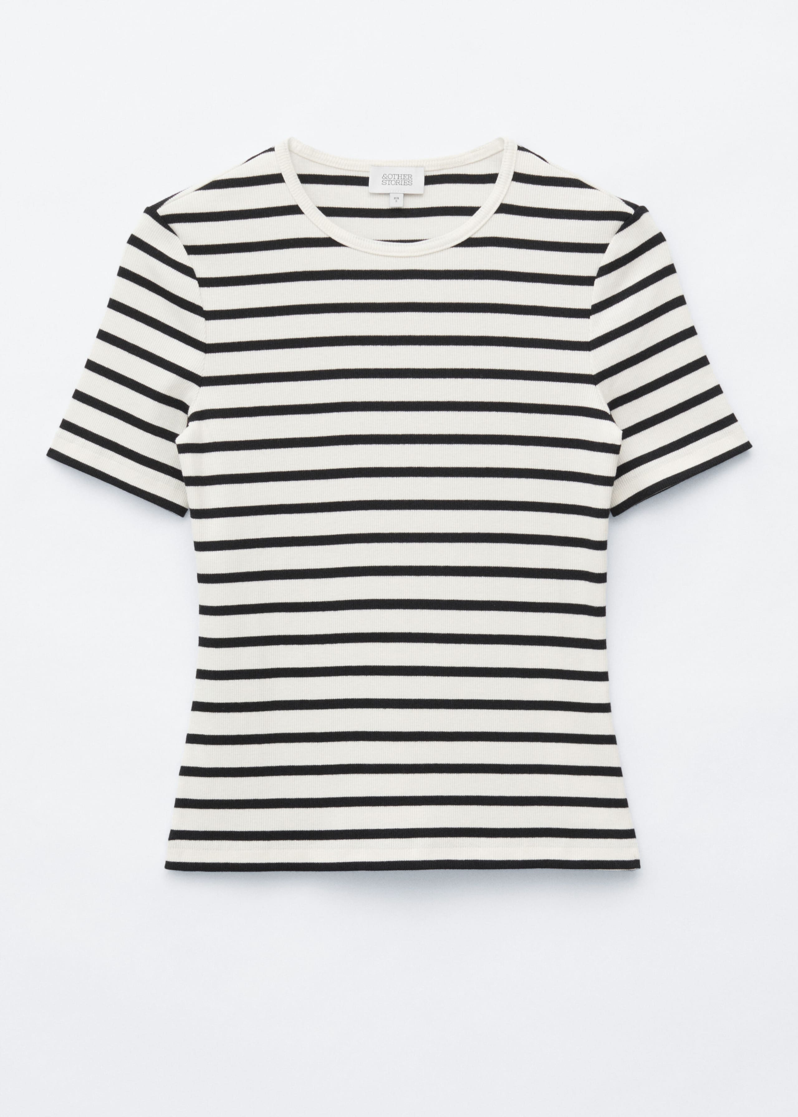 Ribbed T-Shirt - White/Striped - Still Life