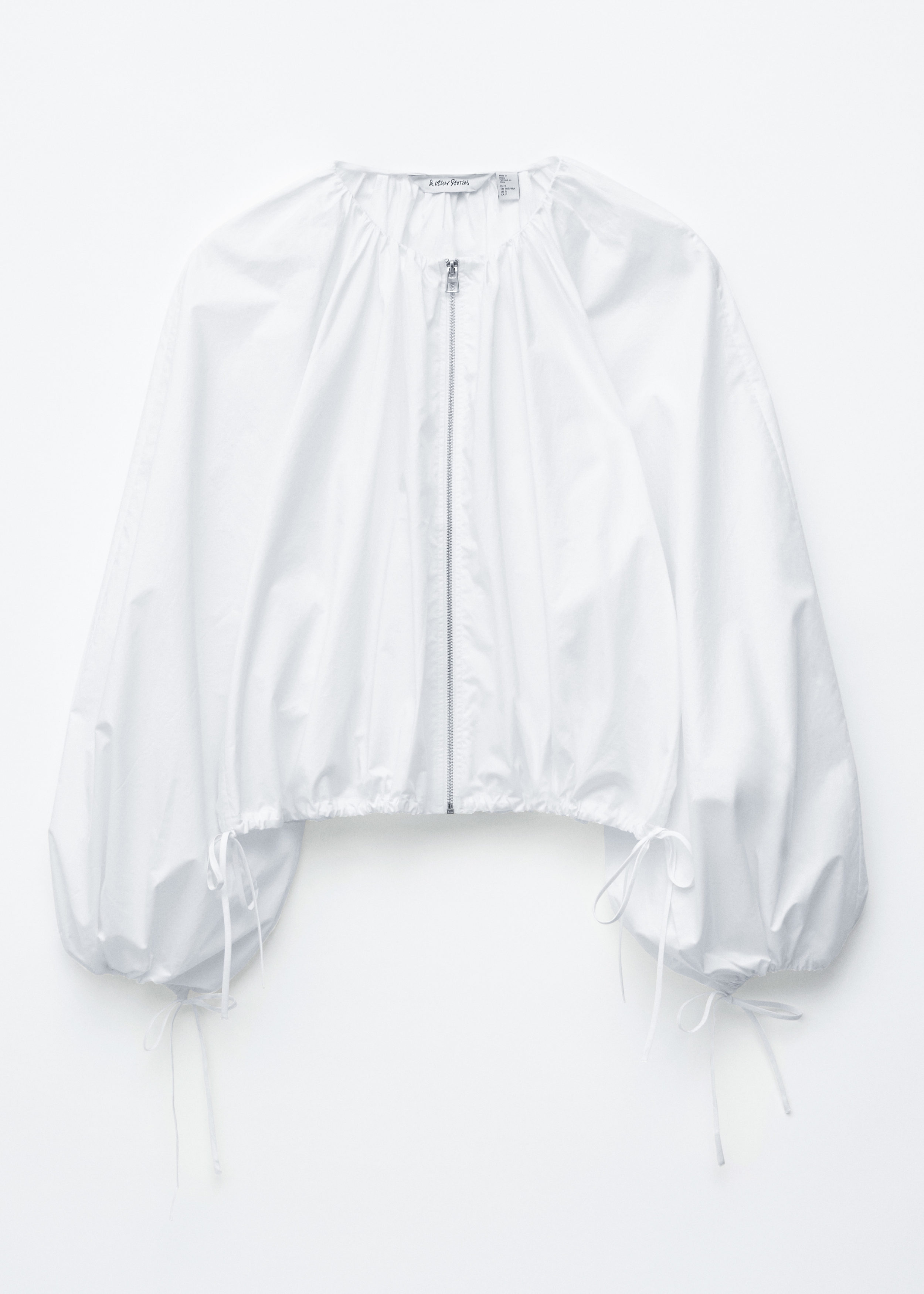 Cotton Poplin Zip-Front Blouse - White - & Other Stories US