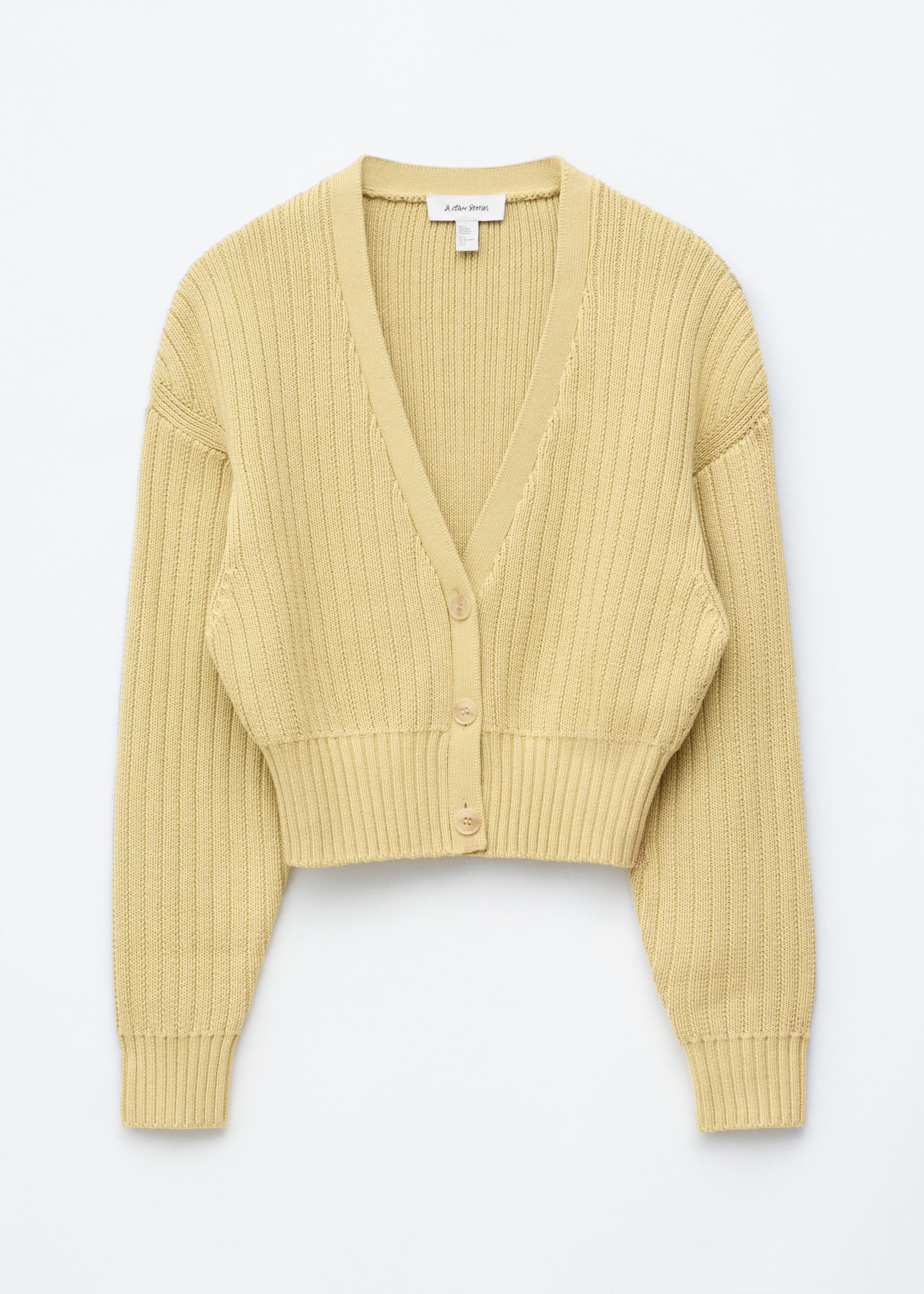 Image of Rib-Knit Cotton Cardigan