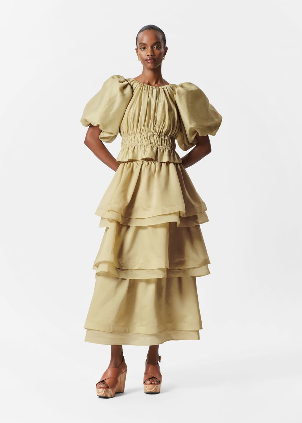 Image of Falda midi con volantes