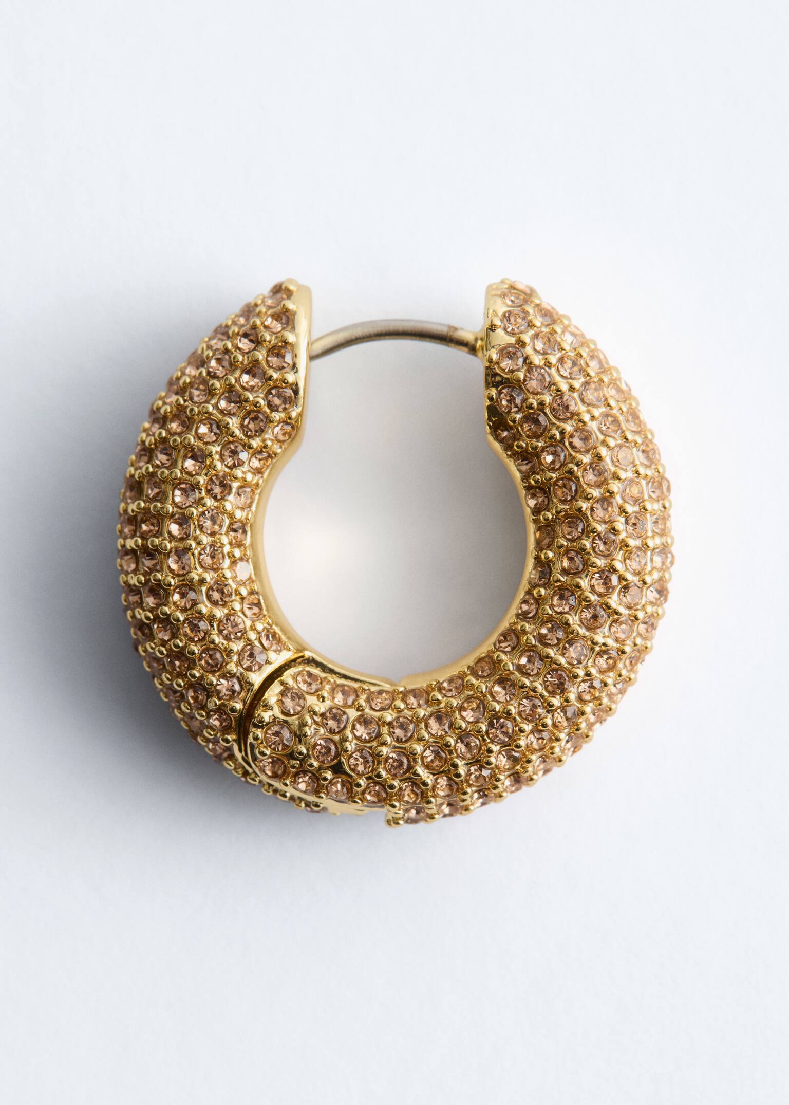 Crystal Hoop Earrings - Zlato/Silver - 3