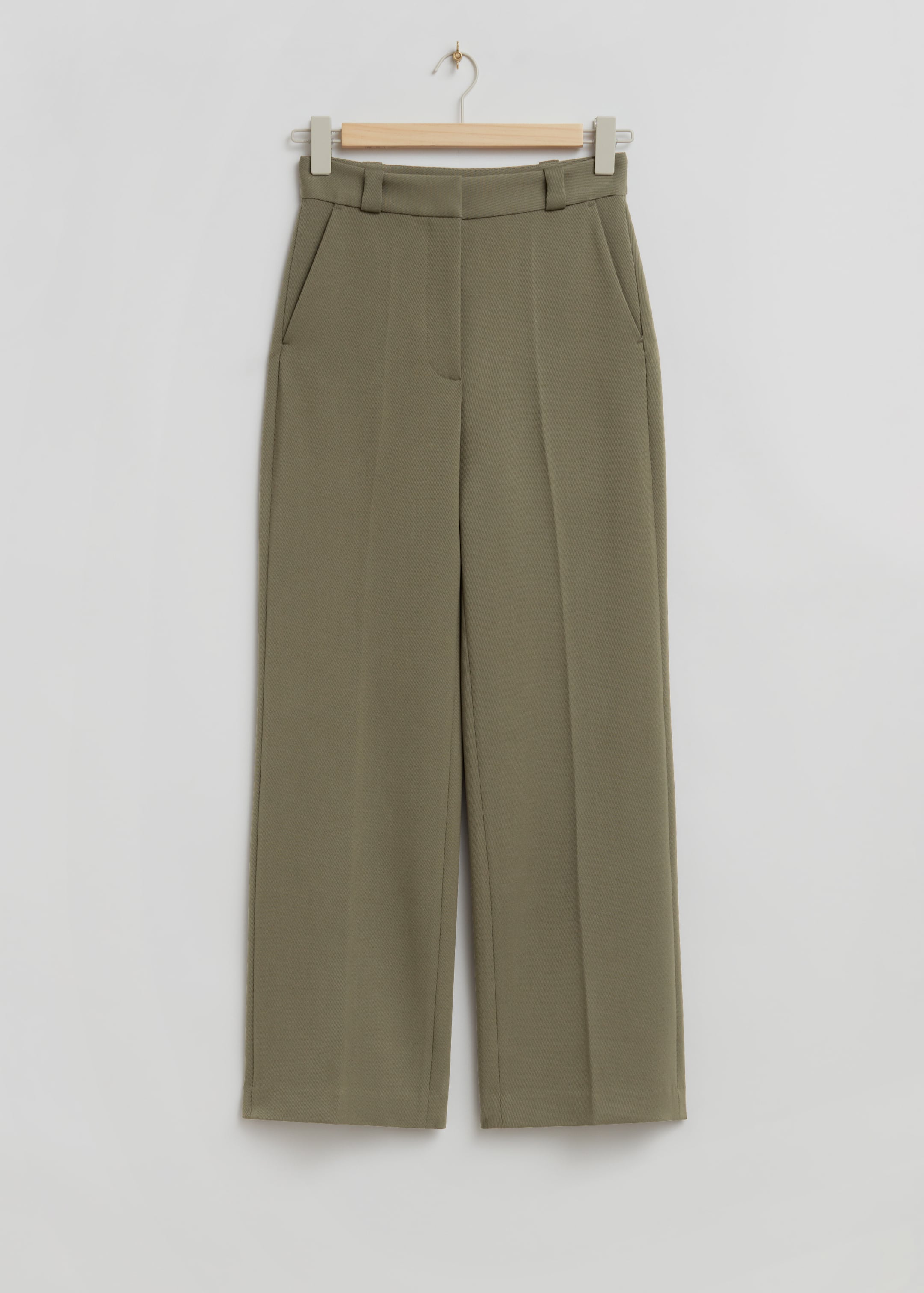 Größeres Bild ansehen: Wide Press-Crease Trousers - Khaki - Ladies | H&M DE 1