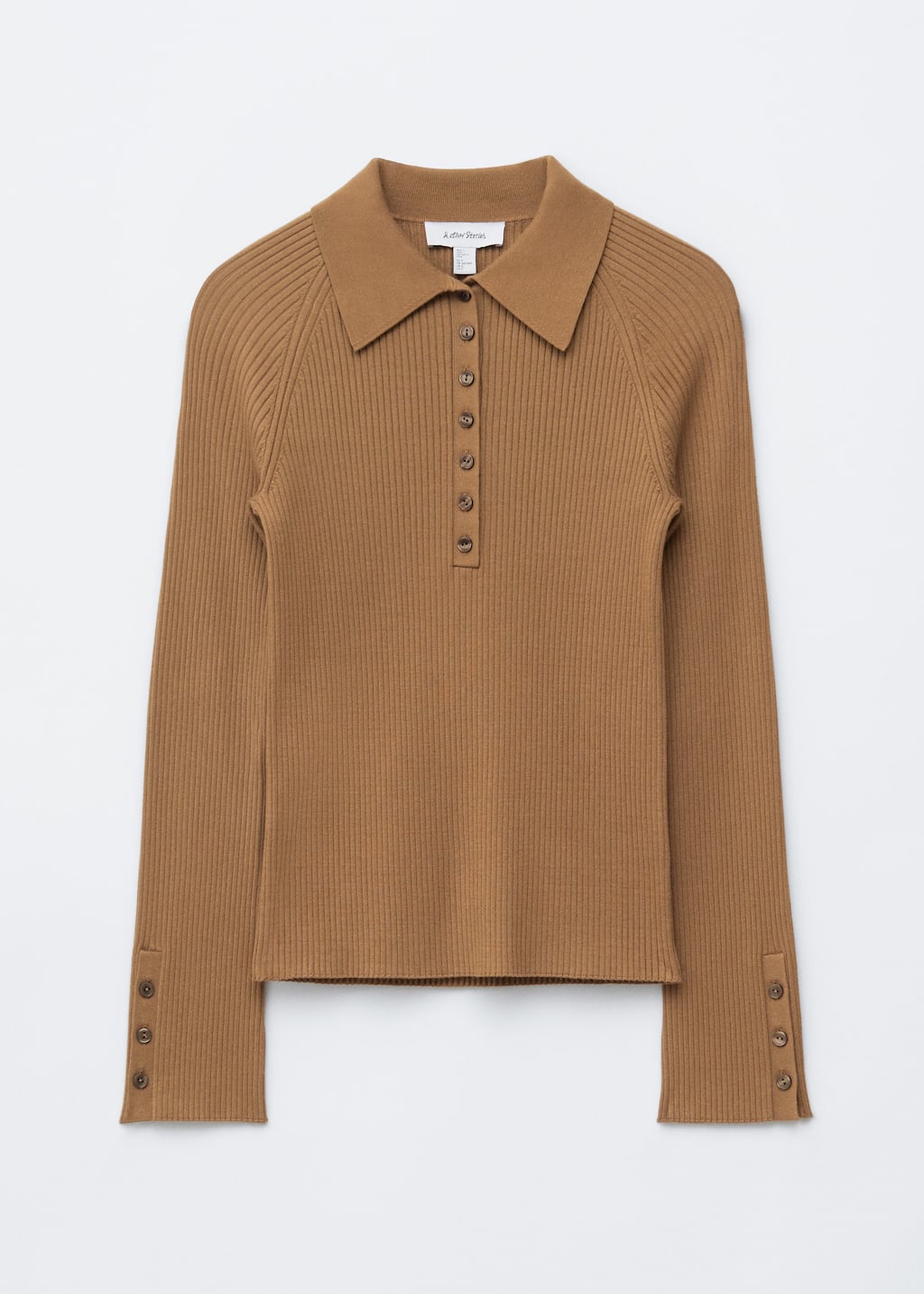 Image of Rib-Knit Polo Shirt