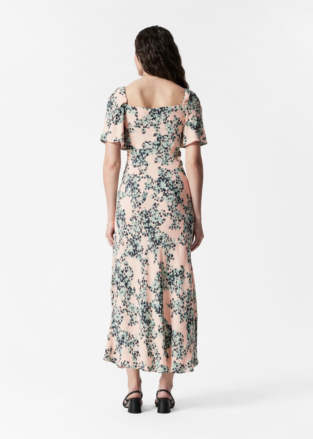 Image of Flutter-Sleeve Midi Dress