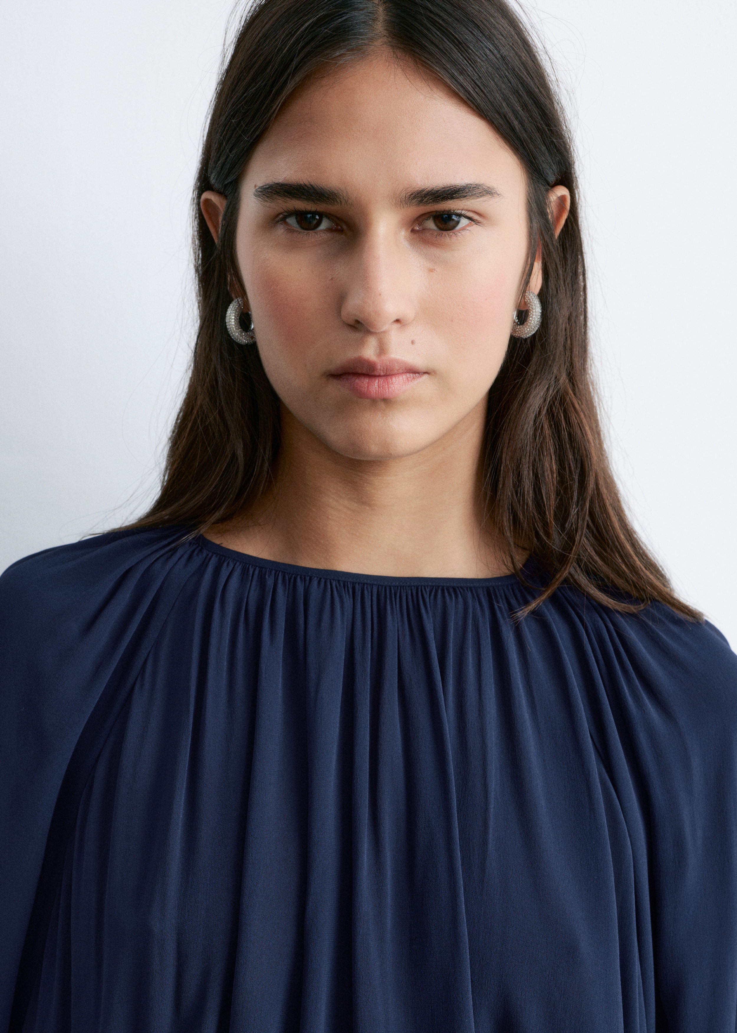 Balloon-Sleeve Blouse - Dark Blue - & Other Stories US