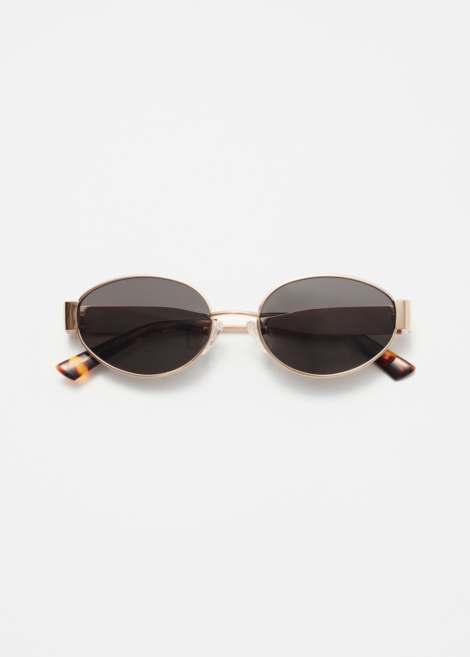 Lunettes de soleil à monture ovale métallique - Doré