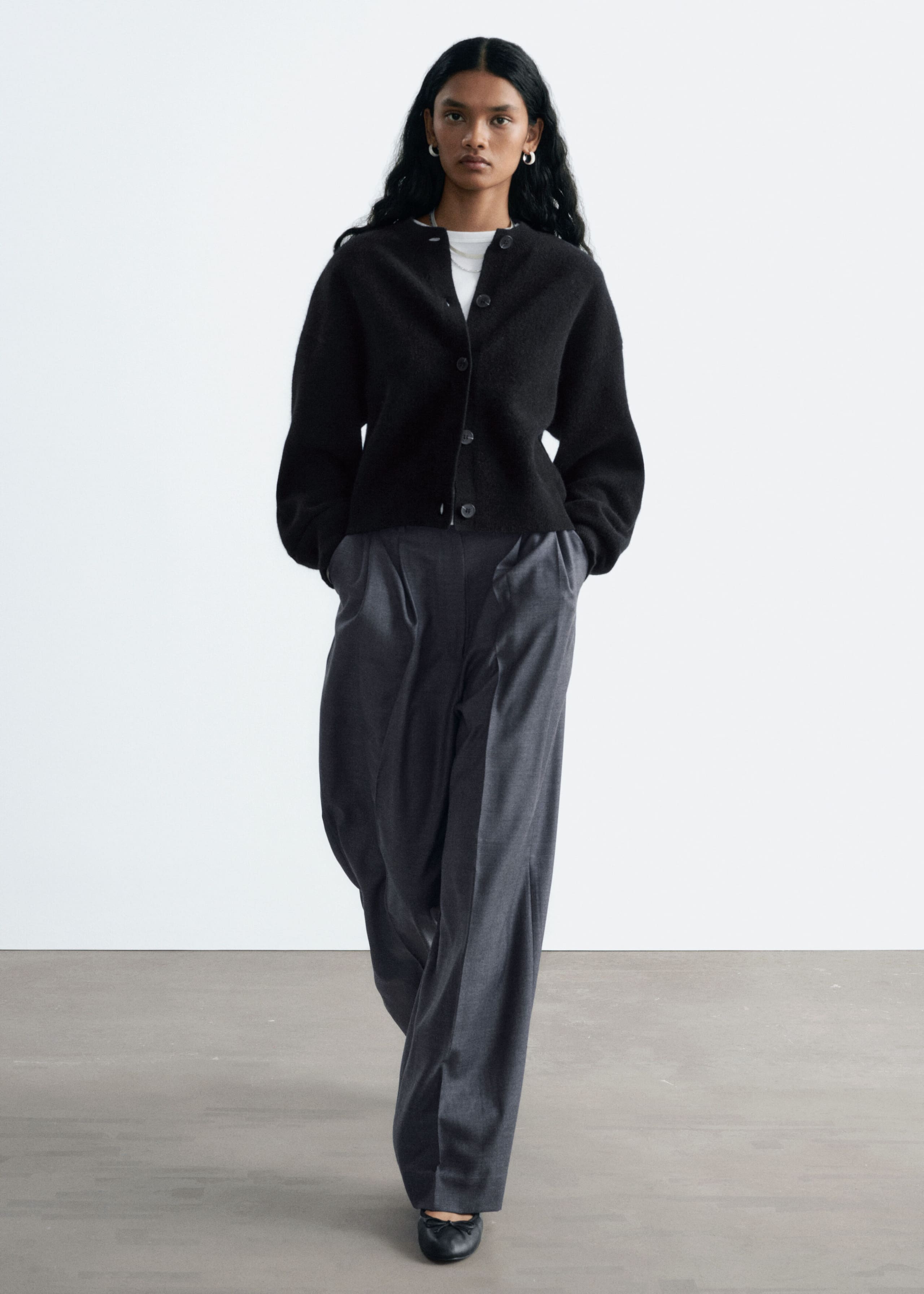 Boiled Merino Cardigan - Mole - Lookbook