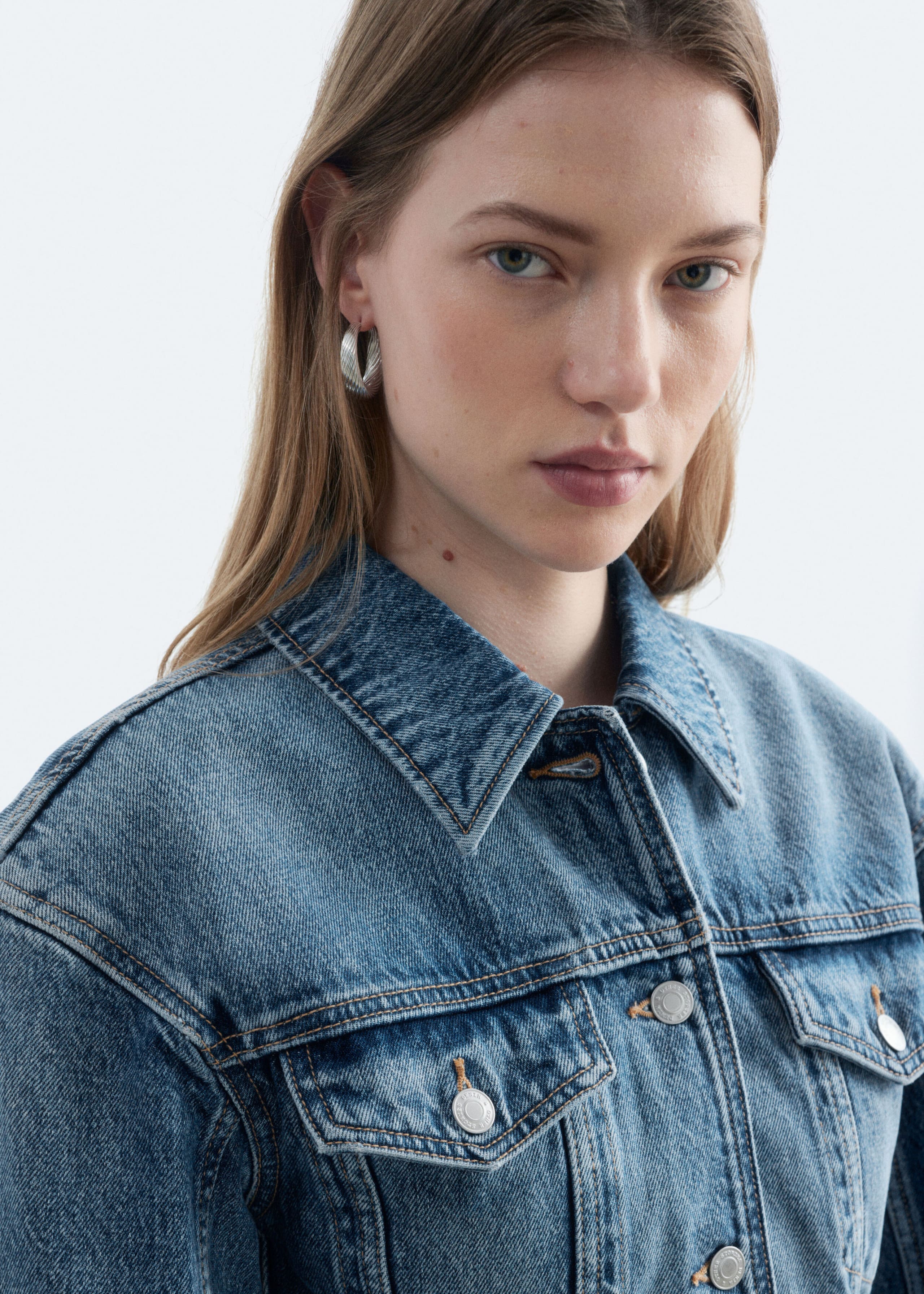 Sculpted Denim Jacket - Washed Mid Blue - Lookbook