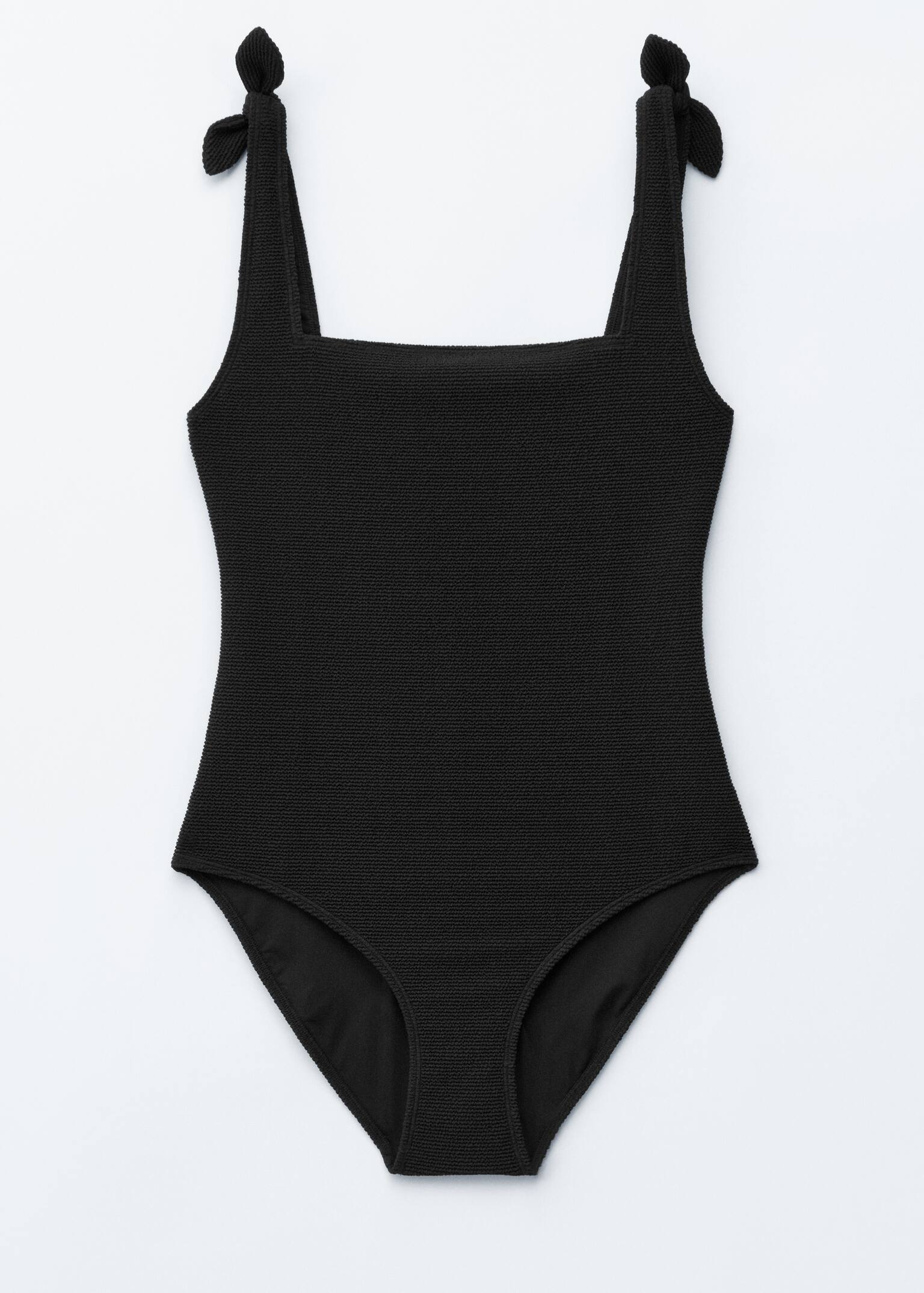 Costume da bagno in tessuto lavorato con lacci - Nero/Rosa/Arancione/Marrone/Blu cielo/Verde kaki