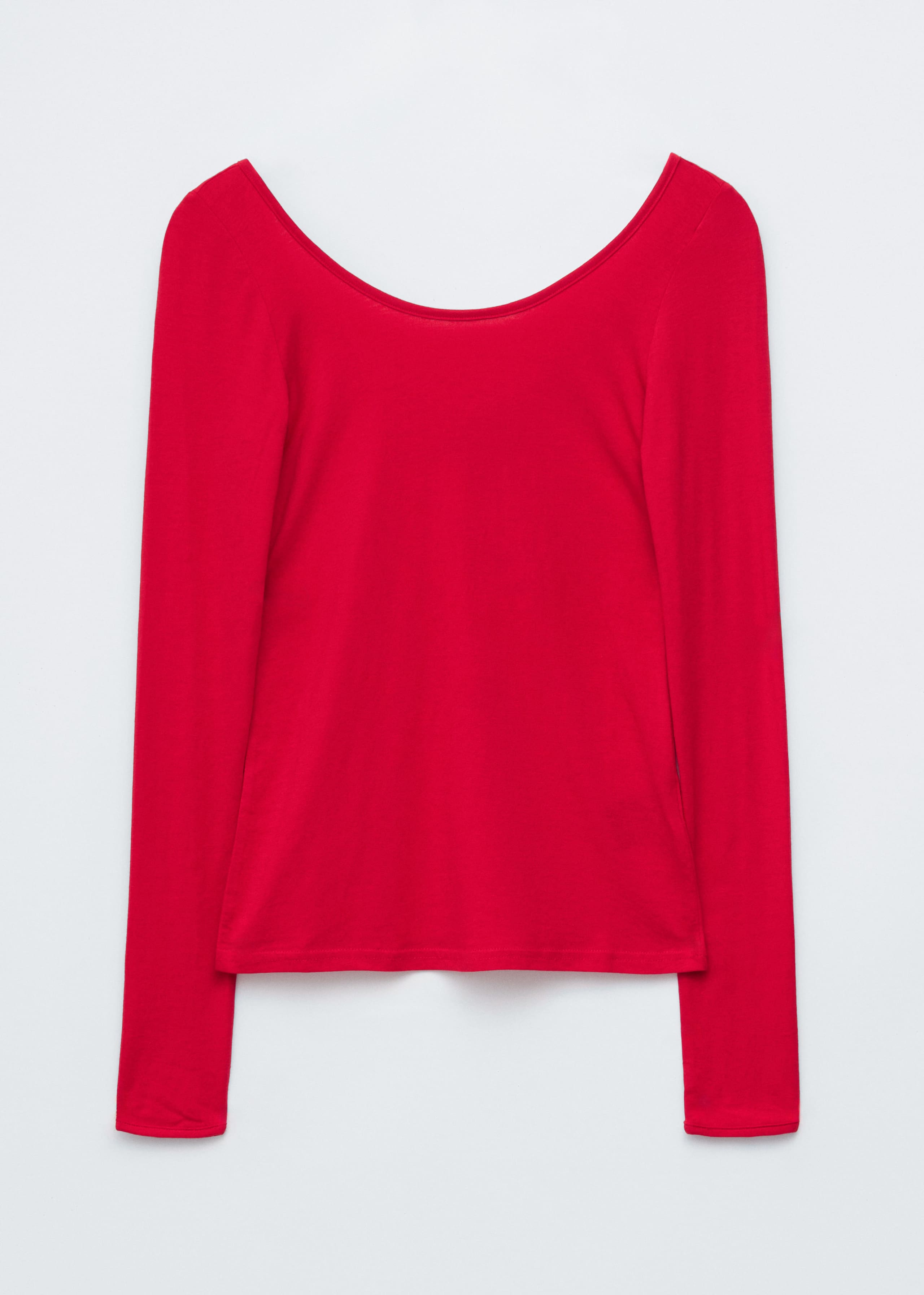 Image of Long-Sleeve Scoop-Neck Top