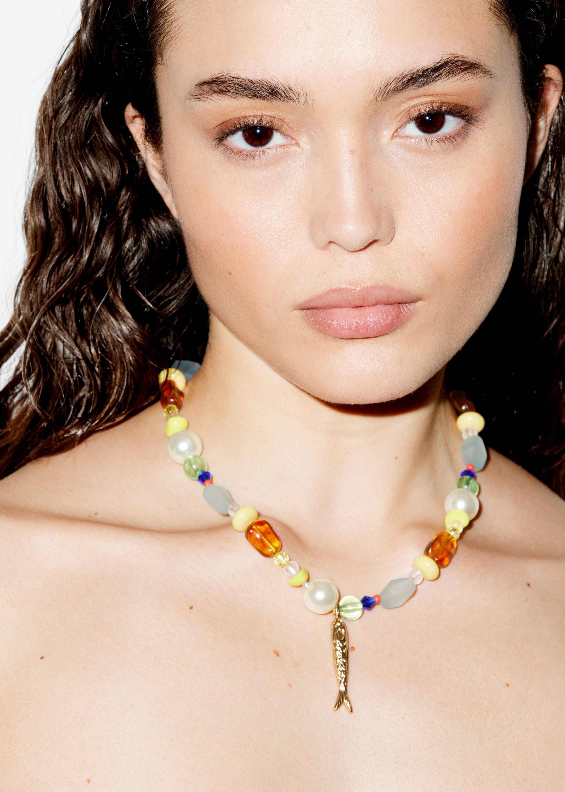 Visa större bild: Halsband med stenar och hänge - Guld/flerfärgad - DAM | H&M SE 1