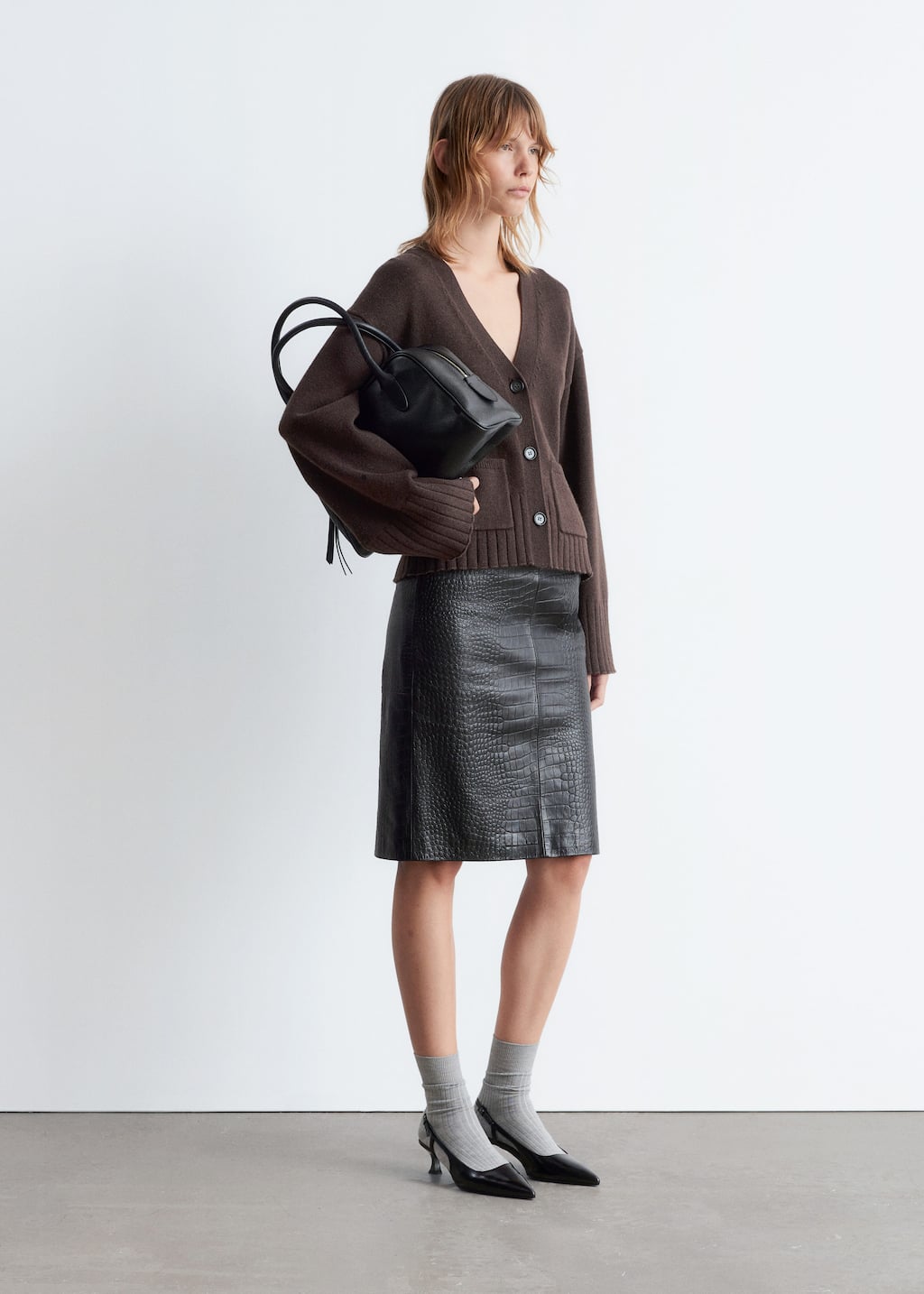 Image of Tapered Knit Cardigan