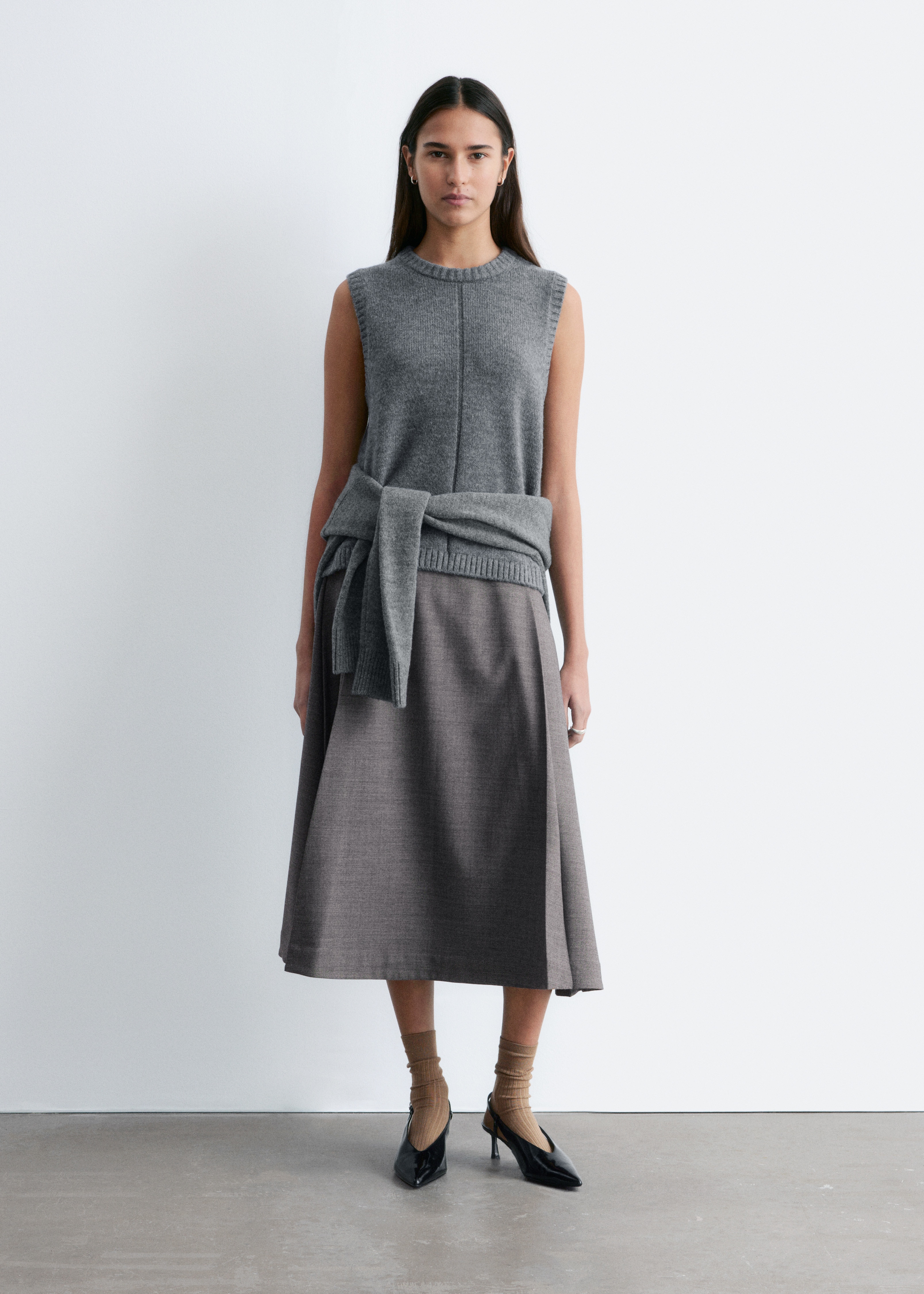 Klassische Lederpumps mit Fersenriemen - Schwarz/Braun