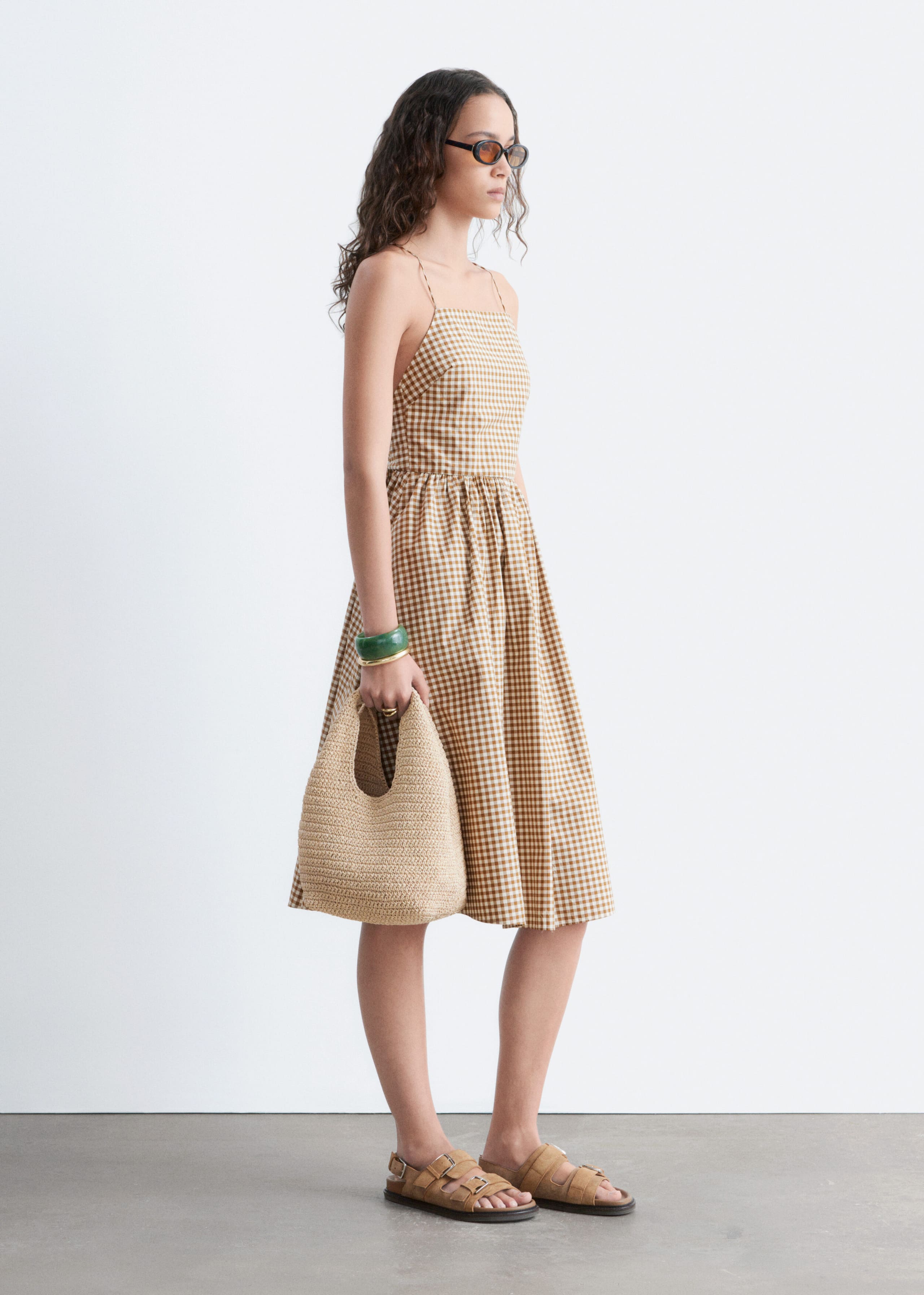 Cotton Midi Dress - Light Blue - Lookbook